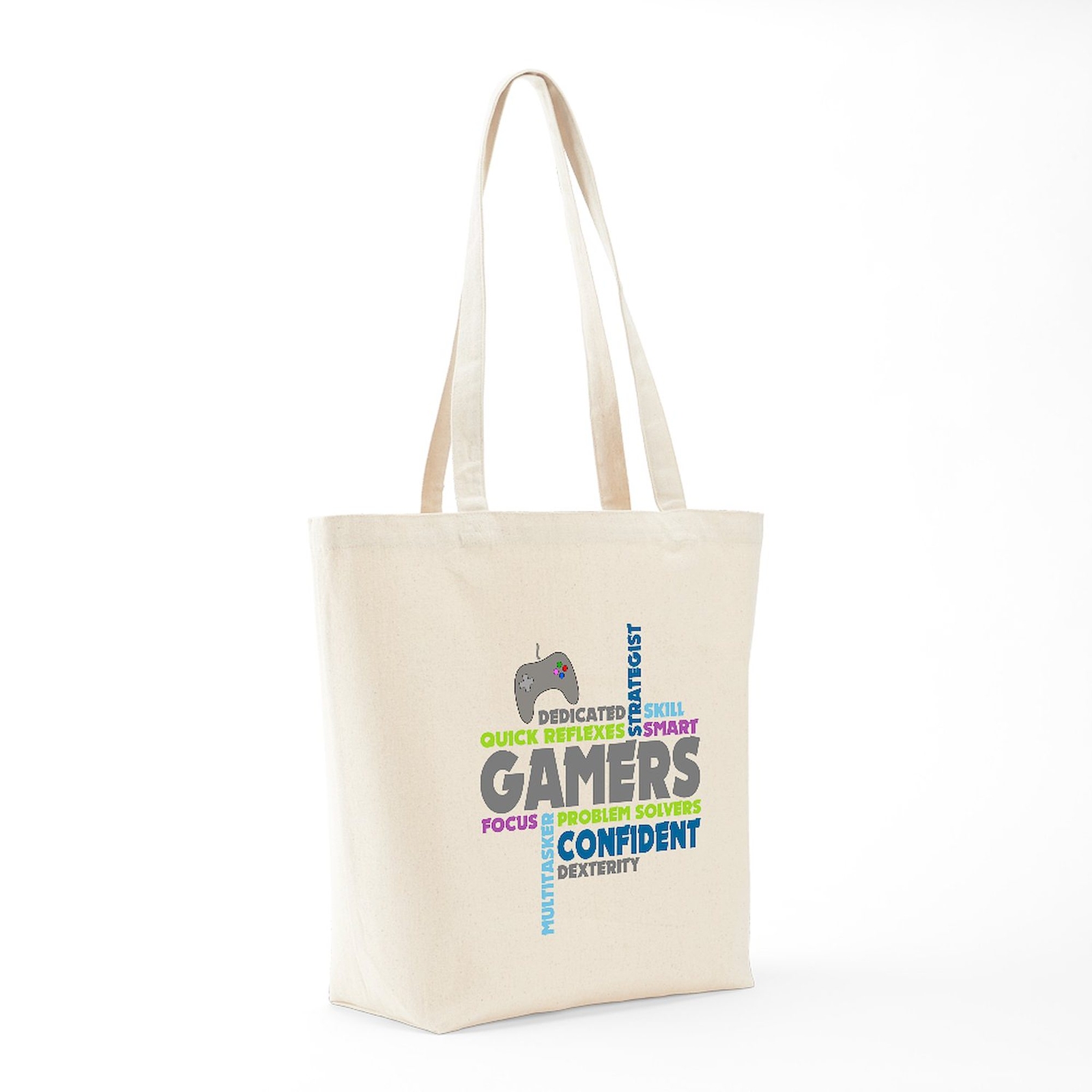 CafePress Gamers Natural Canvas Tote Bag, Cloth Shopping Bag (1152093400)