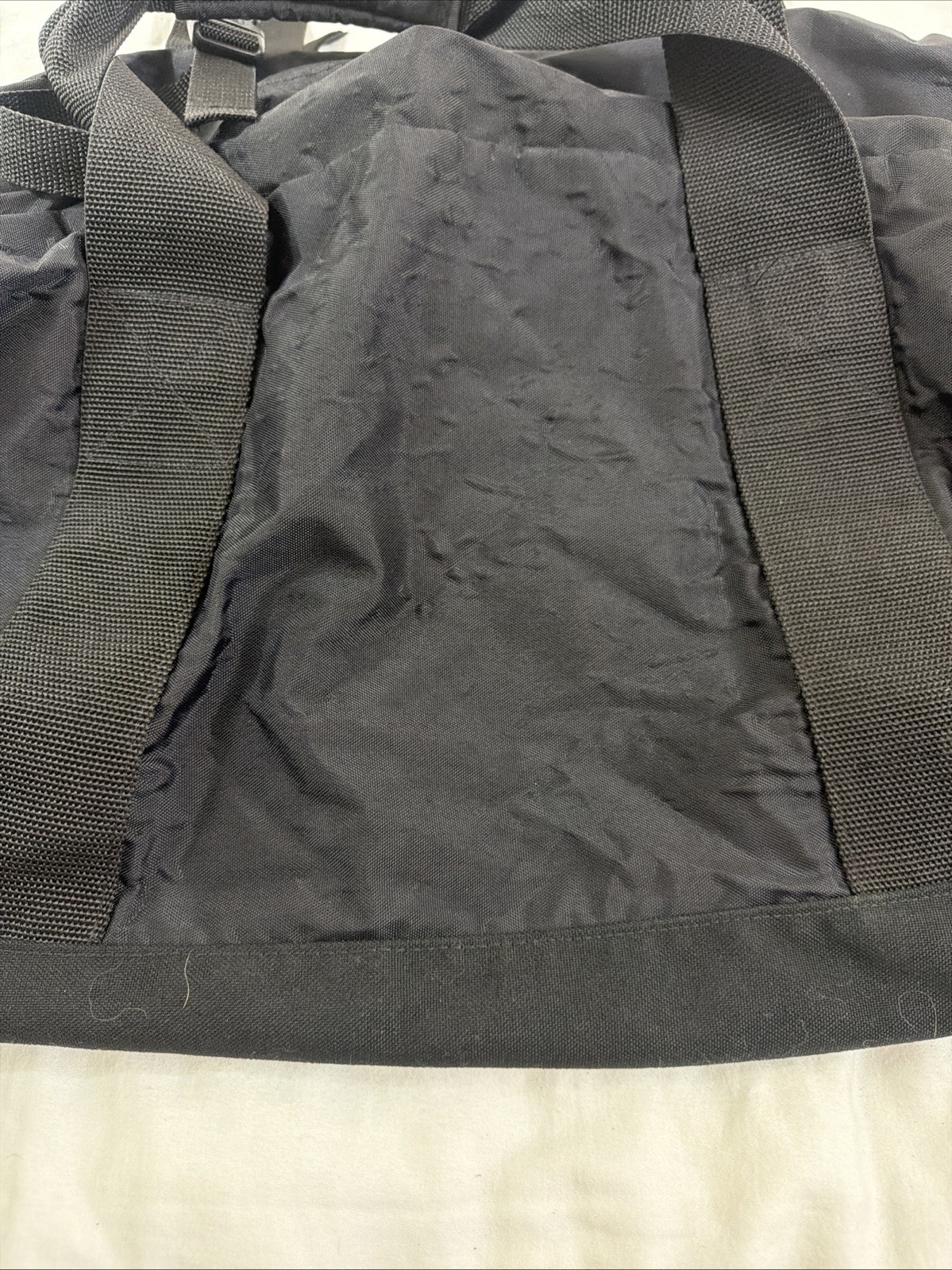 LL Bean Black Duffle Bag With Shoulder Strap Large 33x18x11