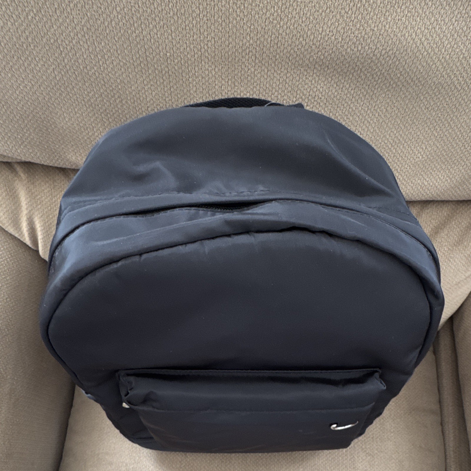 Wild Fable Black Solid Backpack with Front Zip Pocket, Zip Closure