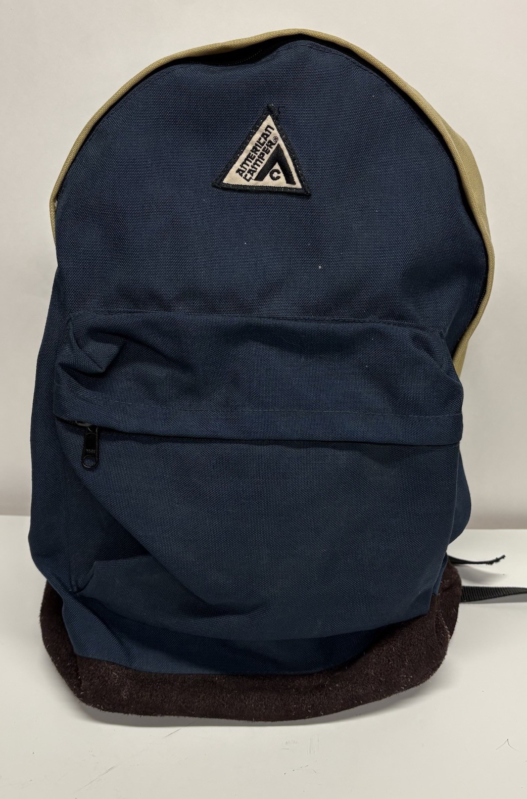 Vintage American Camper Navy Canvas/leather Backpack Camping Hiking