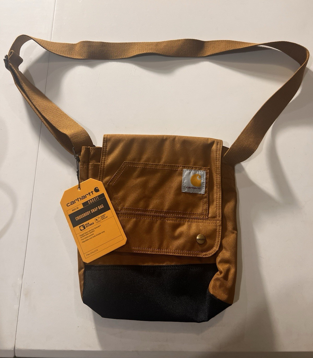 Carhartt Crossbody Snap Bag Brown/Black Adjustable Strap Pockets