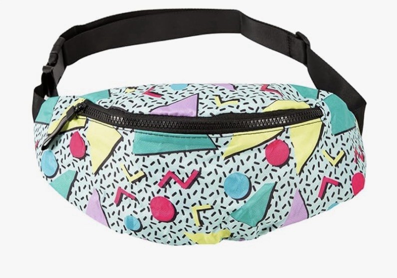 Retro 80s 90s Style Geometric Fanny Pack Neon Waist Bag Streetwear CLEAN & NEW