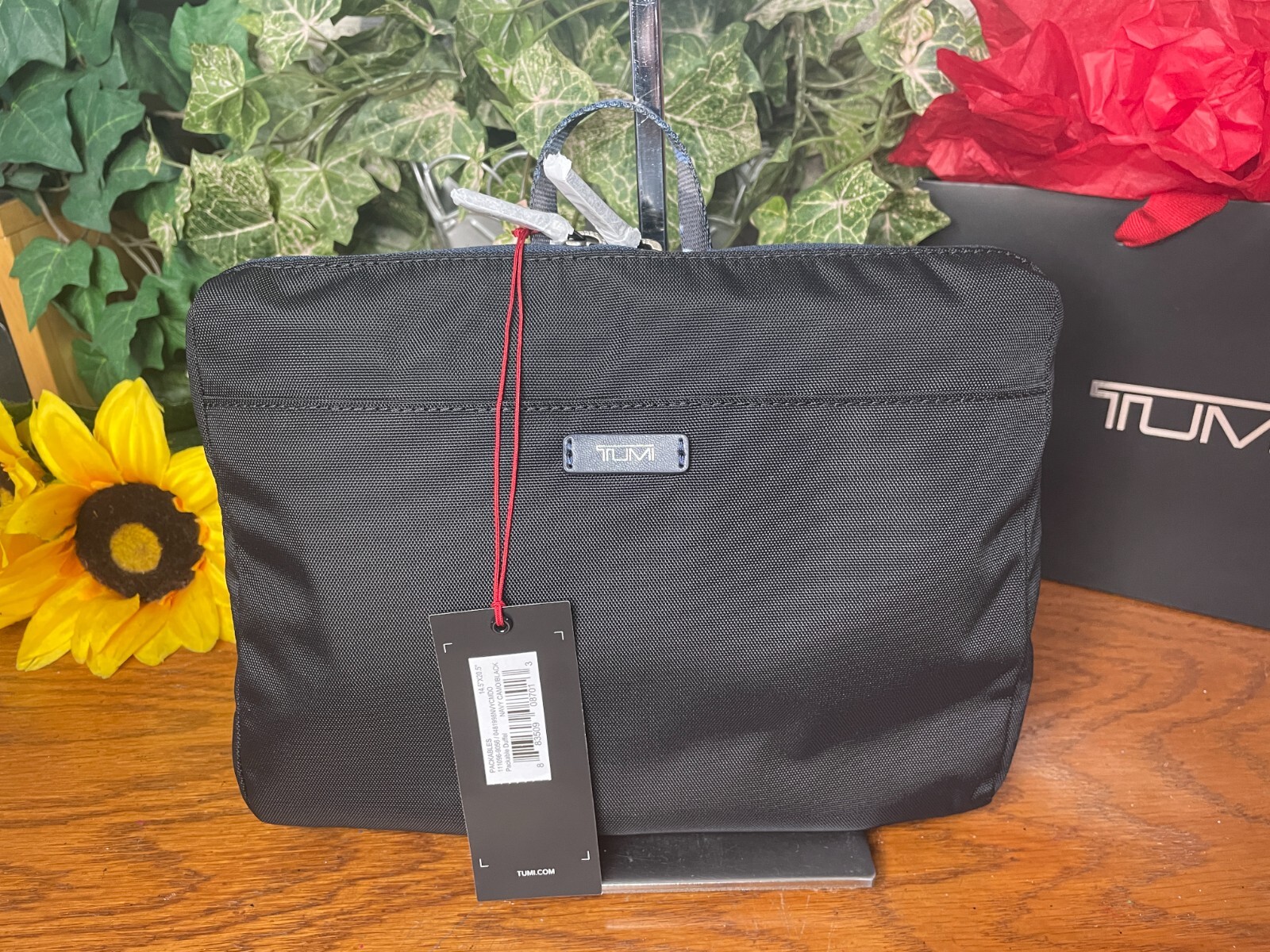 NWT TUMI NAVY CAMO BLACK PACKABLE DUFFLE FOLDABLE DUFFEL TOTE BAG TRAVEL CARRYON