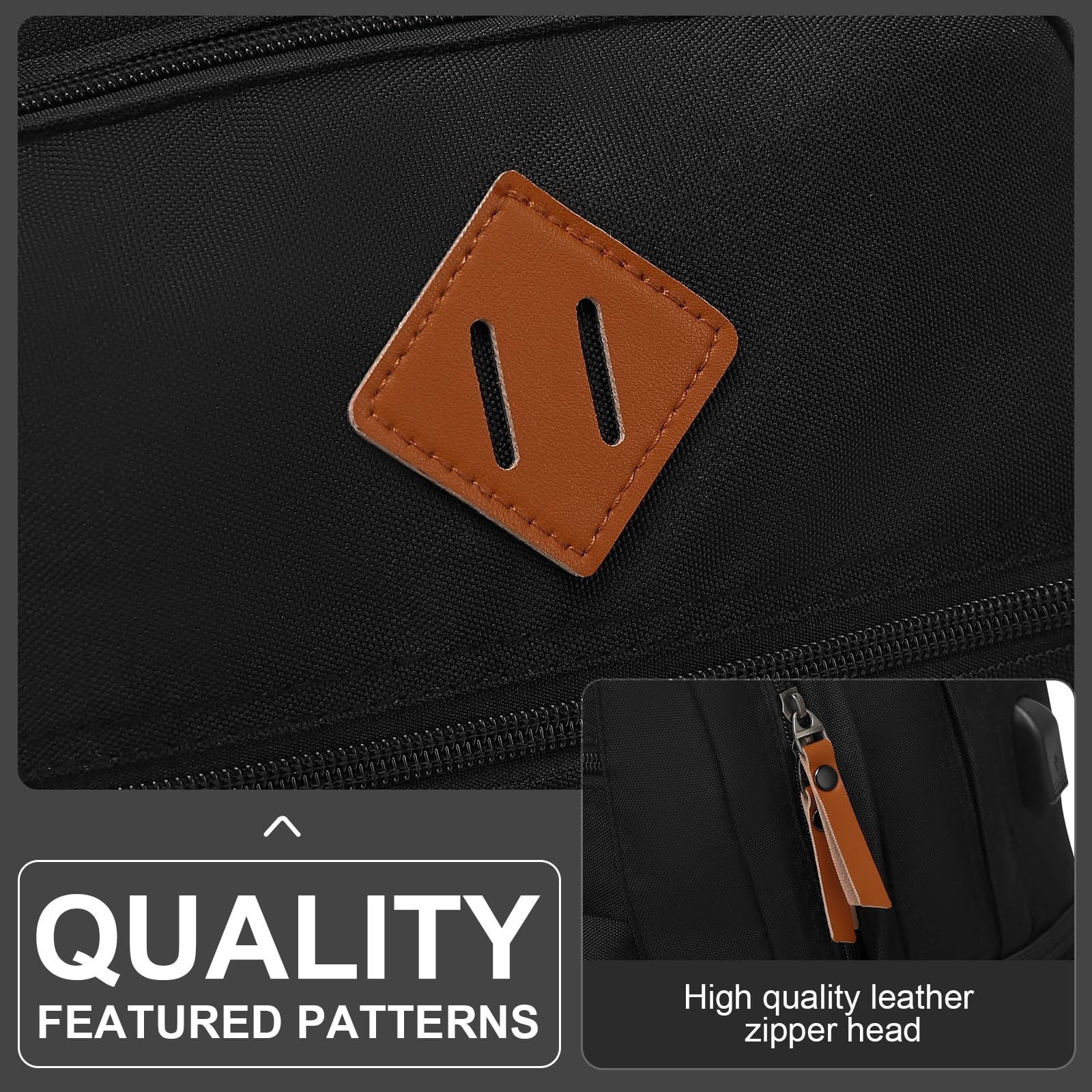 Black Laptop Backpack For Work College Travel Fits 15.6 In Computer Bag