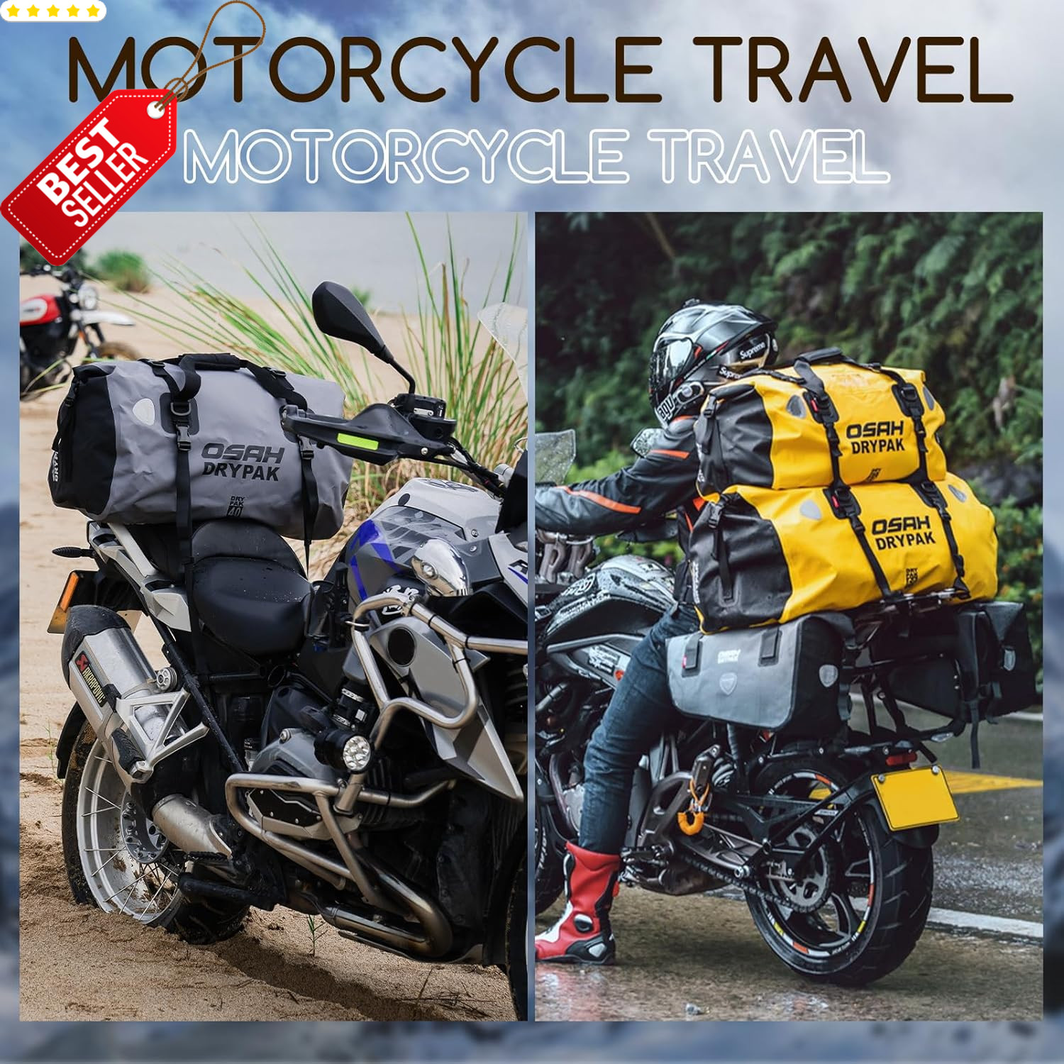 Waterproof Duffel Bag – Motorcycle Dry Bag Tail Bag with Large Storage Space, Wa