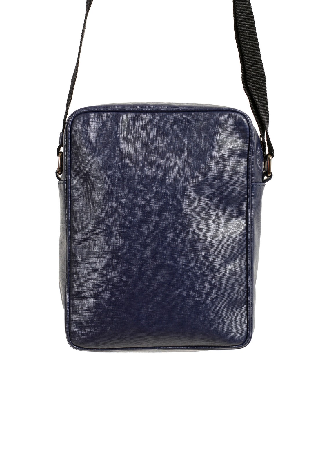 Versace Unisex Navy Blue Textured Leather Medusa Logo Crossbody Shoulder Bag