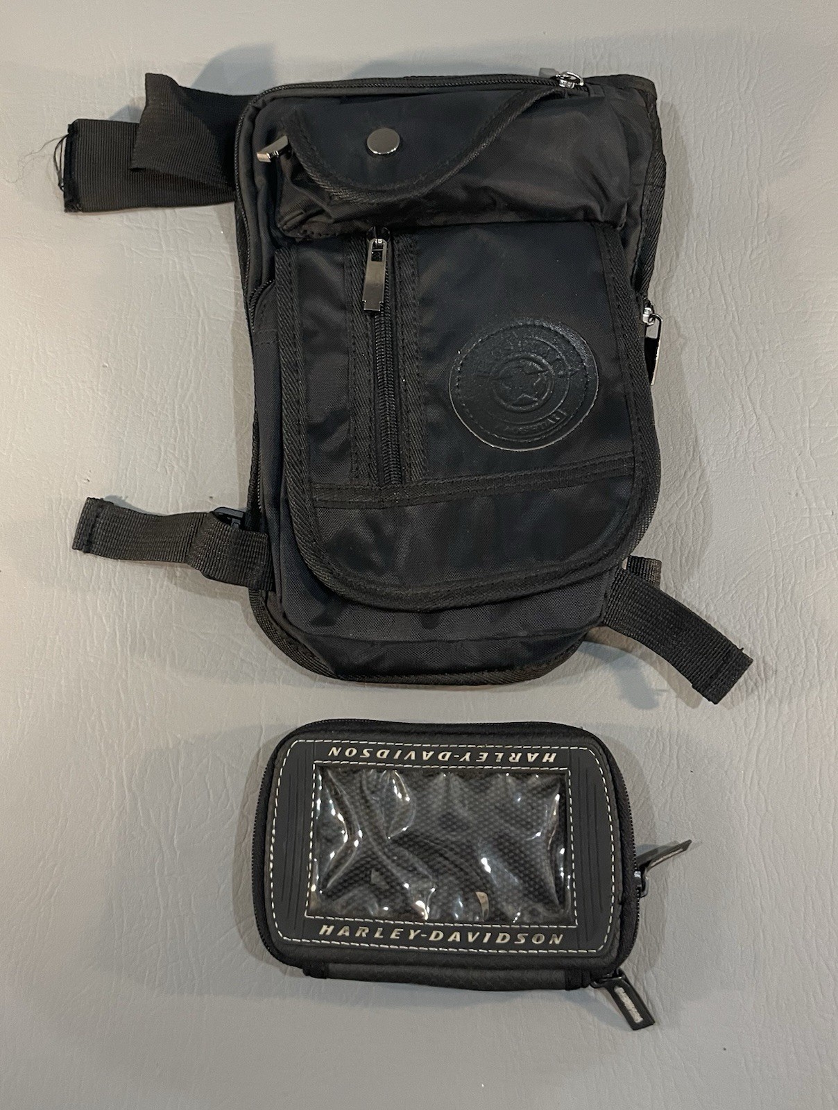 Harley Davidson Audio Music Player & Tactical Drop Leg Bag Hiking Waist Pack Lot