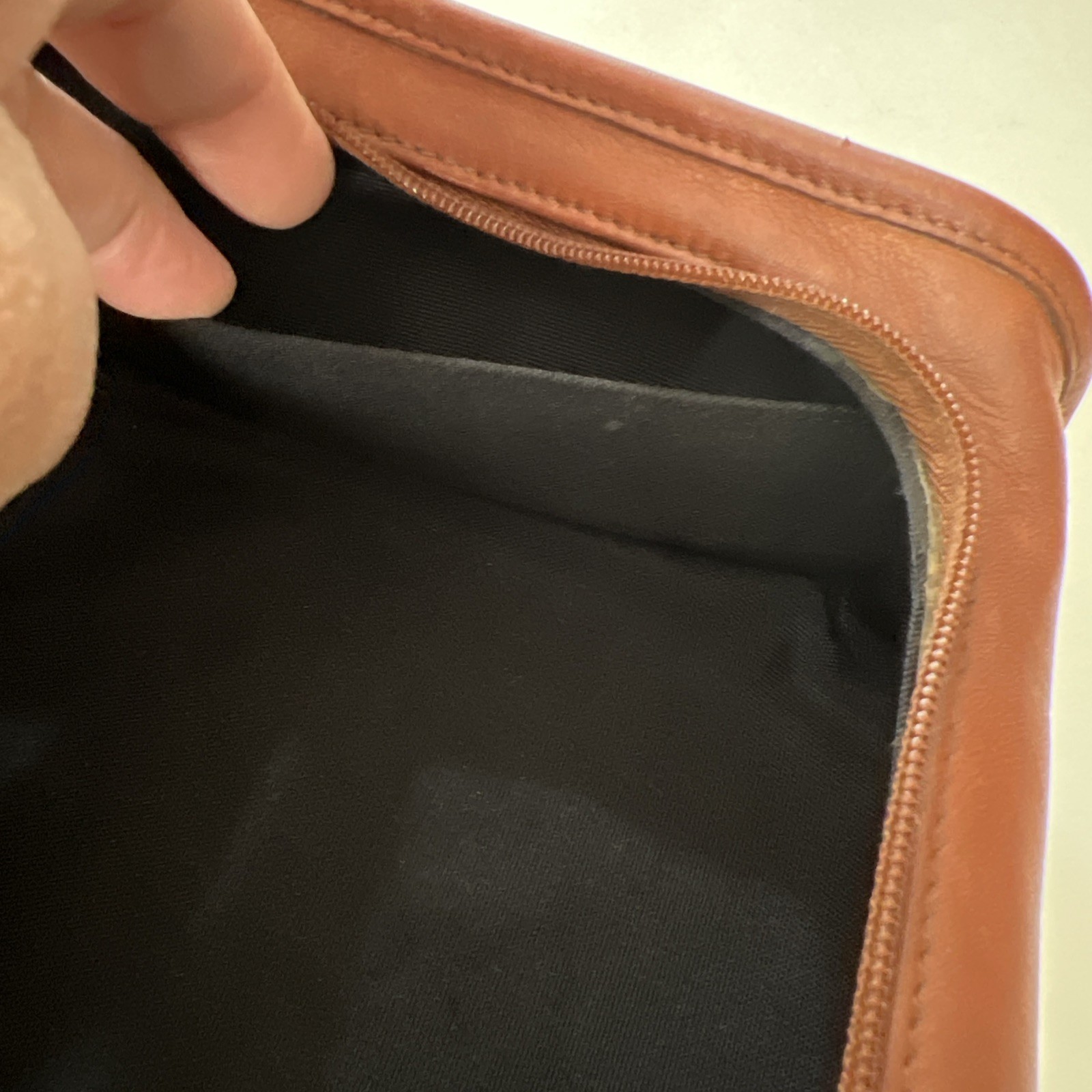 Vintage Coach Dopp Kit Men’s Brown Leather Toiletry Bag Travel Zip Around