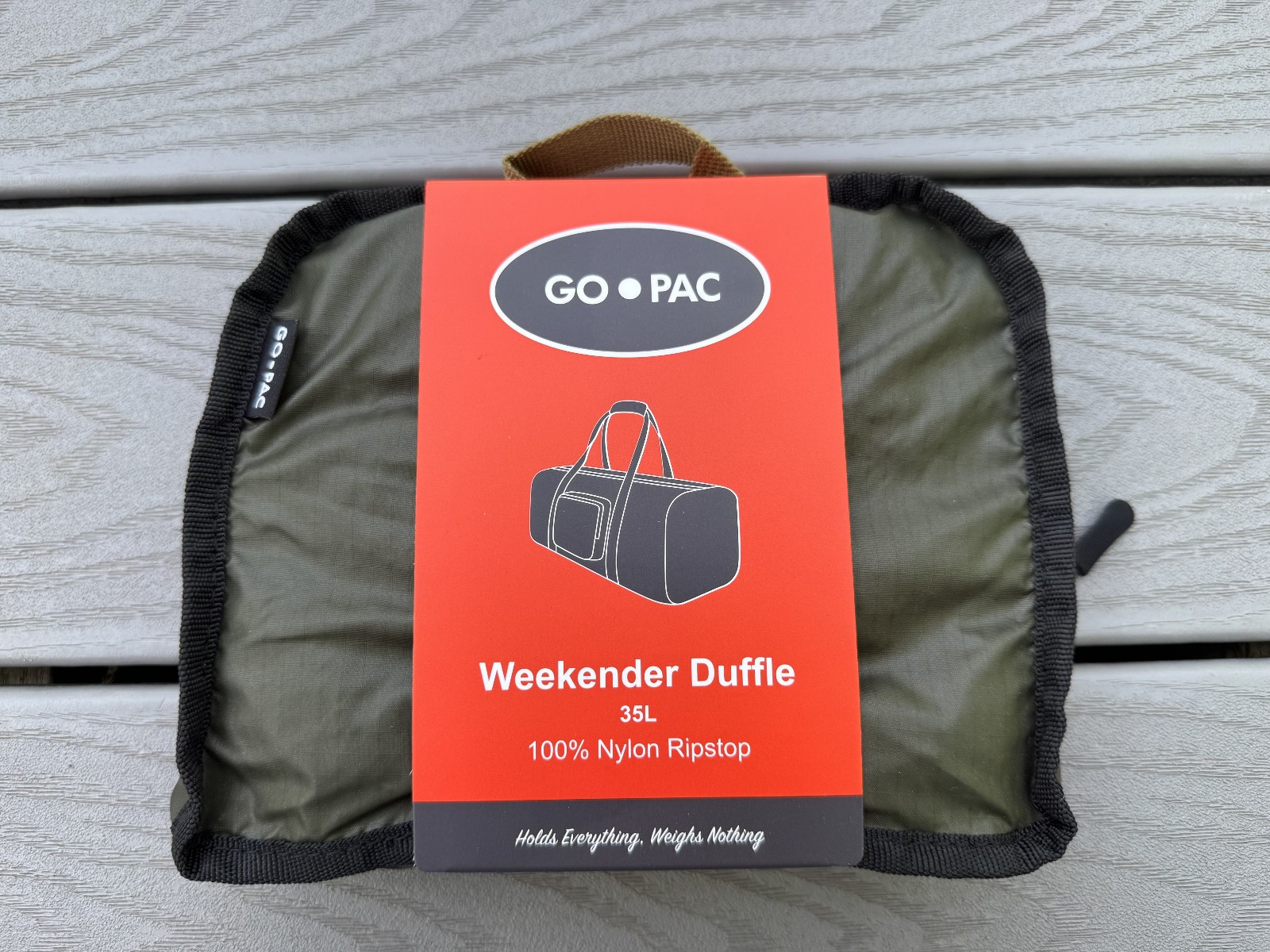 GO PAC 35L NIGHT FOREST GREEN RIPSTOP WEEKENDER DUFFLE SHOULDER BAG CARRY-ON $48