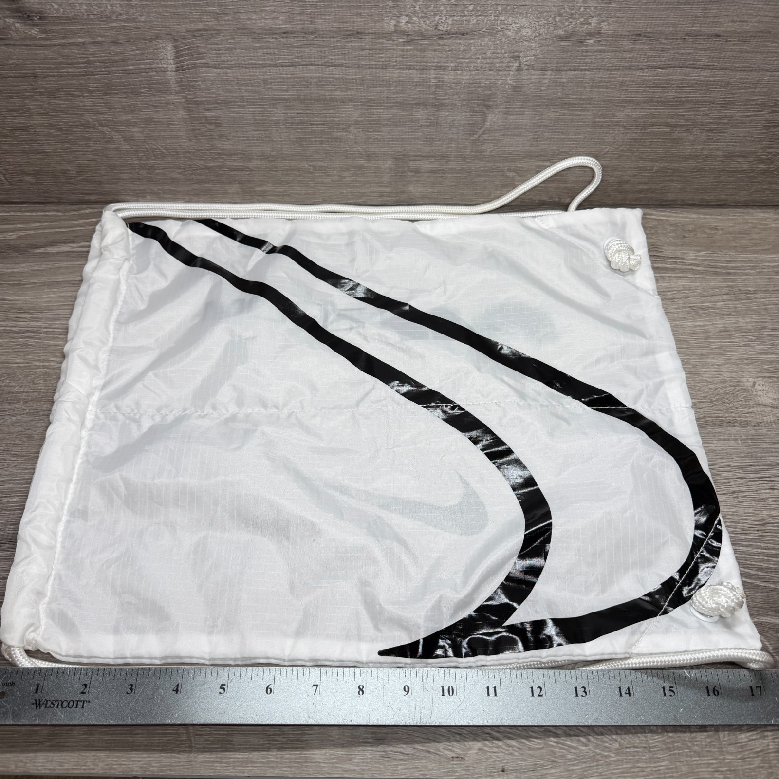 Nike Air Zoom Drawstring Bag White Black Track & Field Shoe Tote Cross Country
