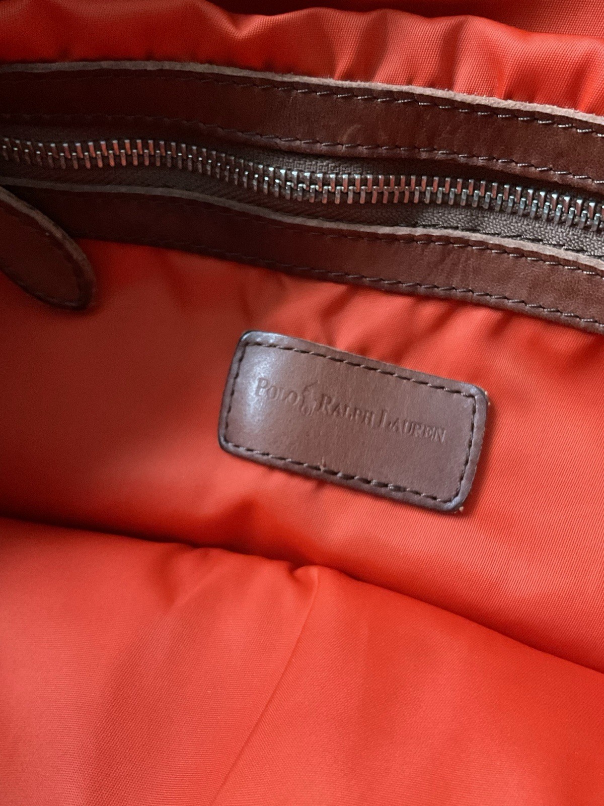 Polo Ralph Lauren Men’s Leather Trim Canvas Attache Laptop Bag Blue Rare
