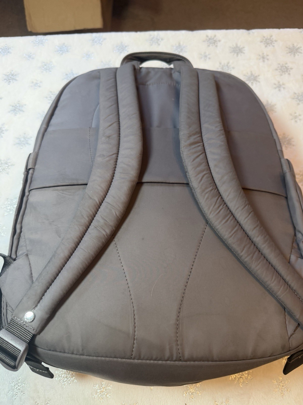 Lululemon Backpack Gray Lightweight Travel Gym School Bag Unisex