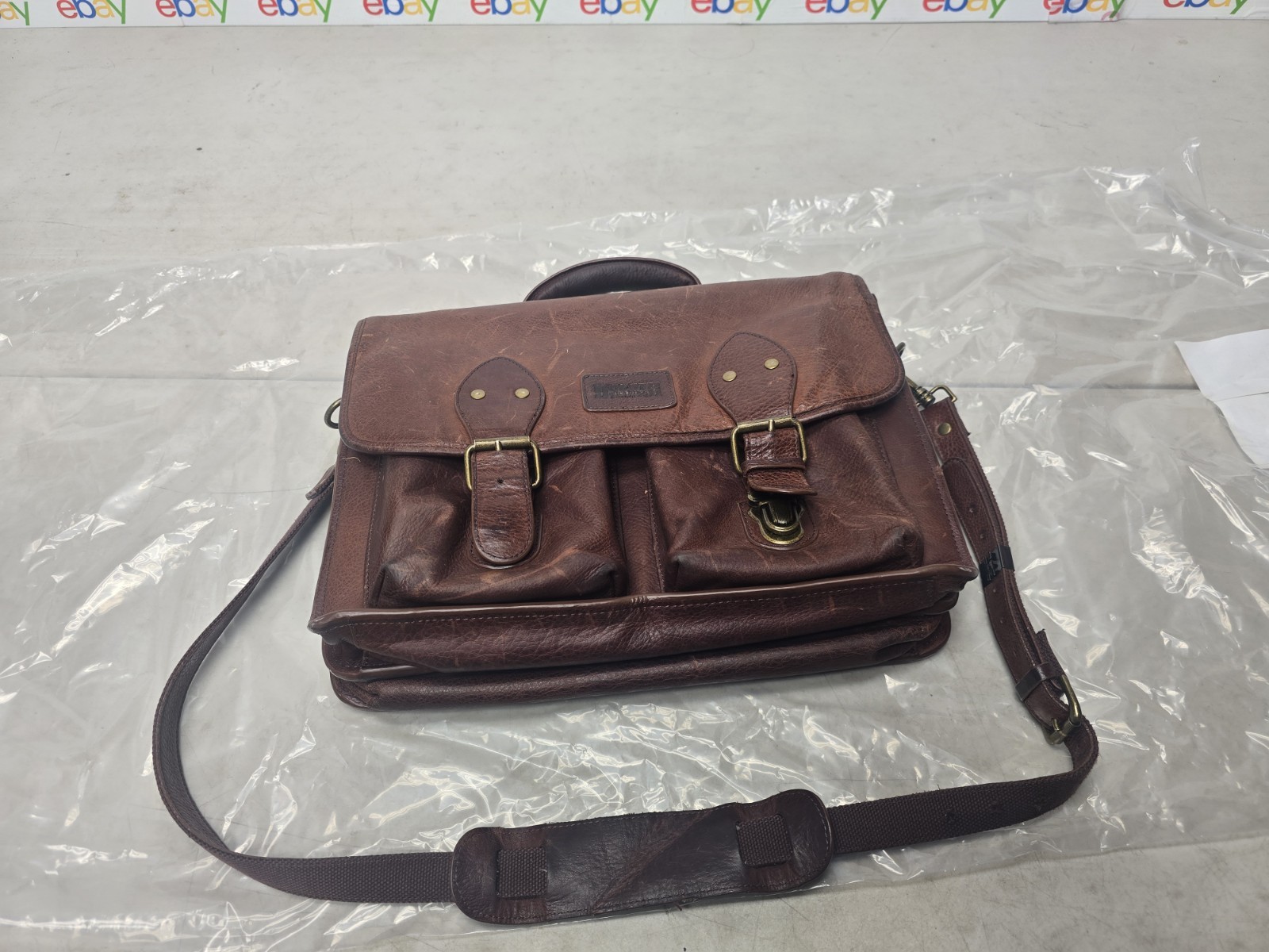 Duluth Trading Leather Bashful Billionaire’s Briefcase Messenger Bag Laptop Case