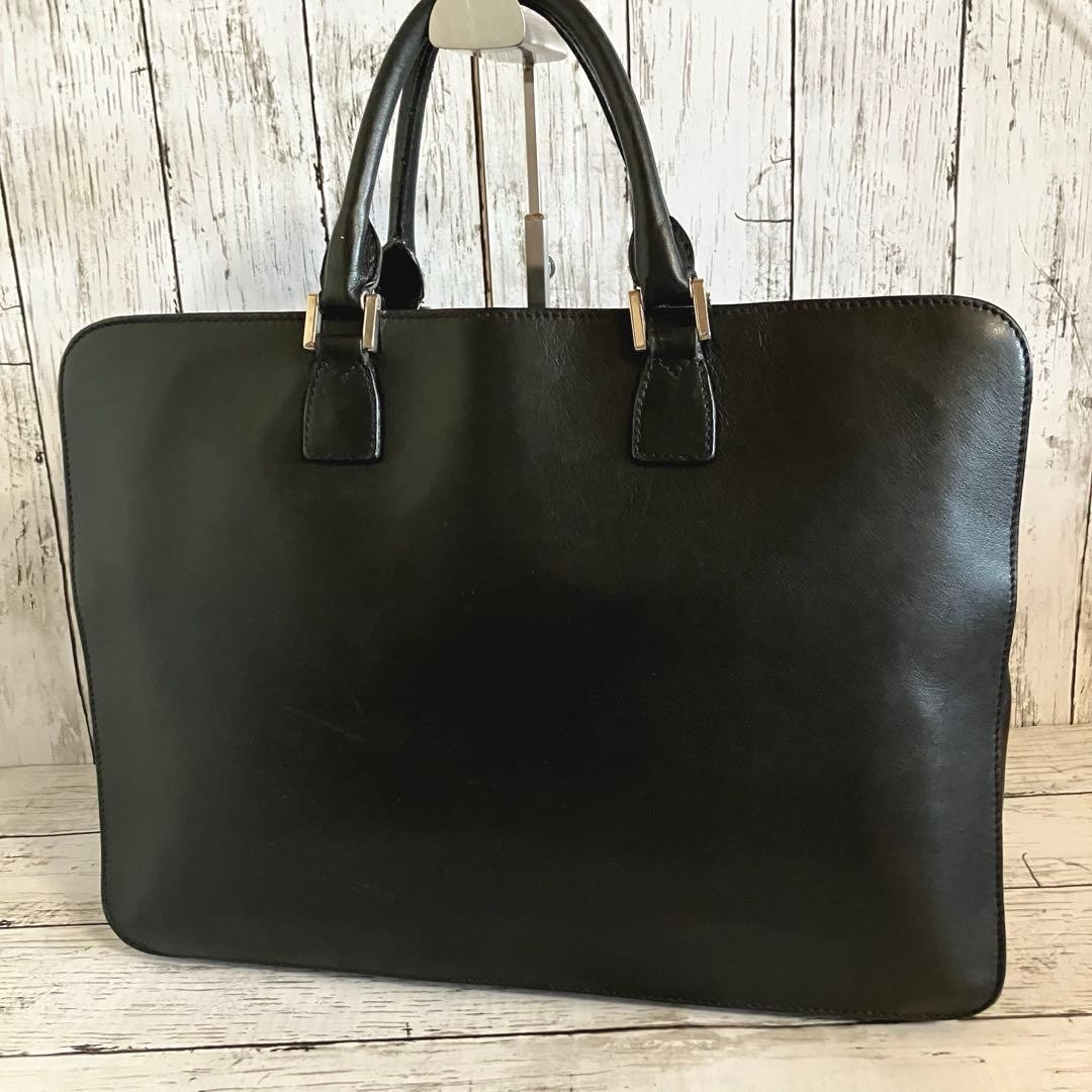 MORABITO Leather Business Briefcase Black 41cm x 30cm x 7cm Classic Bag