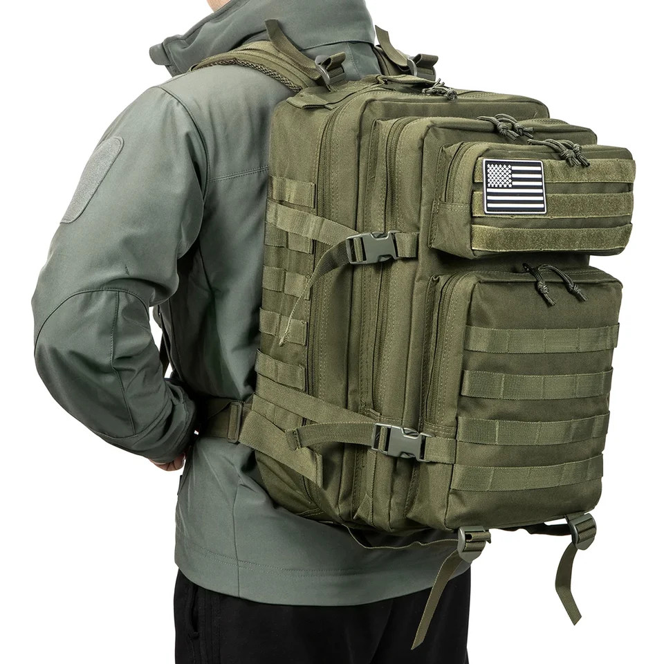 45L Tactical Backpack Large Capacity Outdoor Hiking Fitness Camping Gear Bag