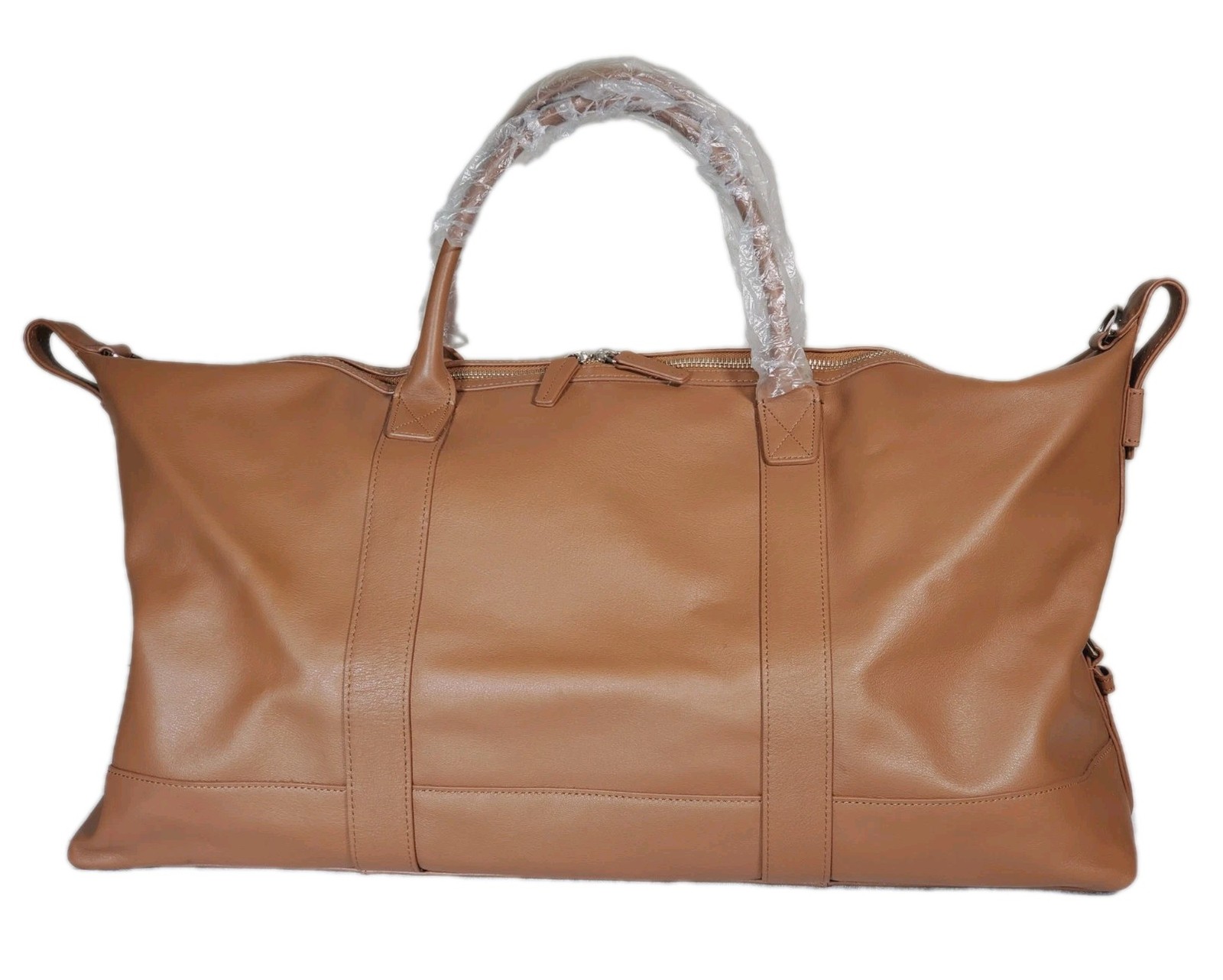 Leatherology Kessler Medium Duffel Bag Full Grain Cognac Leather Weekender New