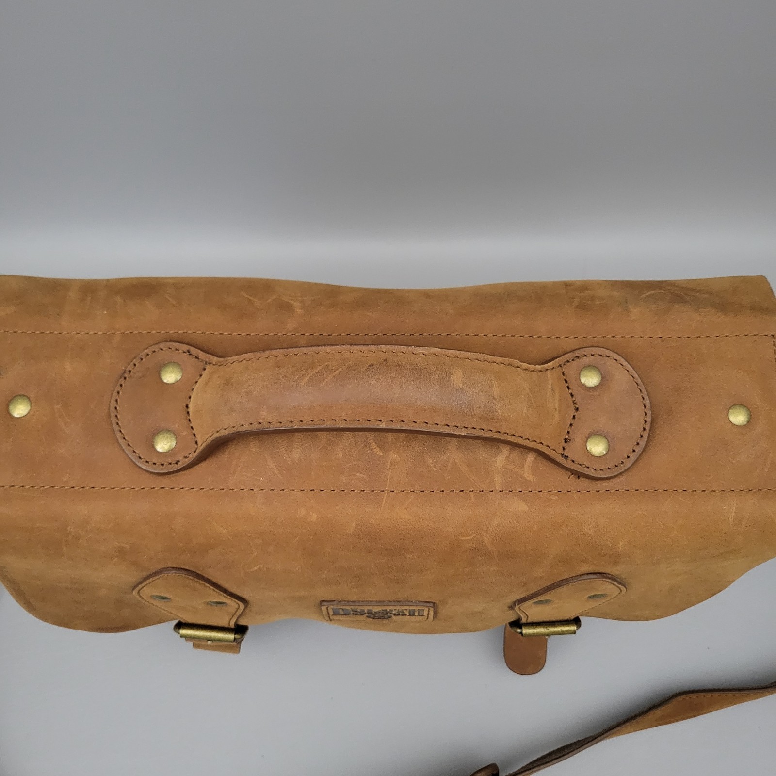 Vintage Duluth Trading Leather Bashful Billionaires Briefcase Messenger Bag