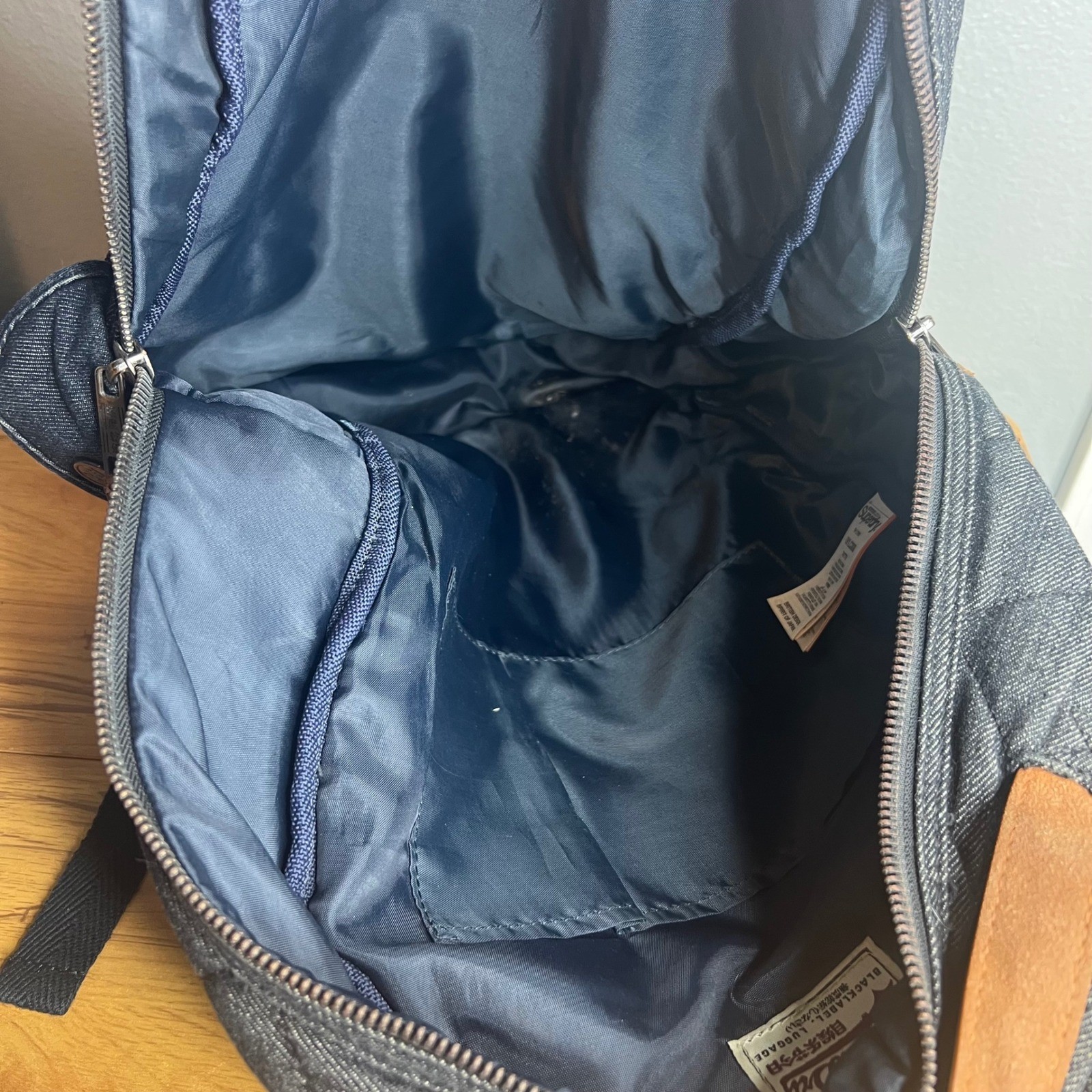 Superdry Japan Outdoor Quilted Denim Backpack Rugged Streetwear