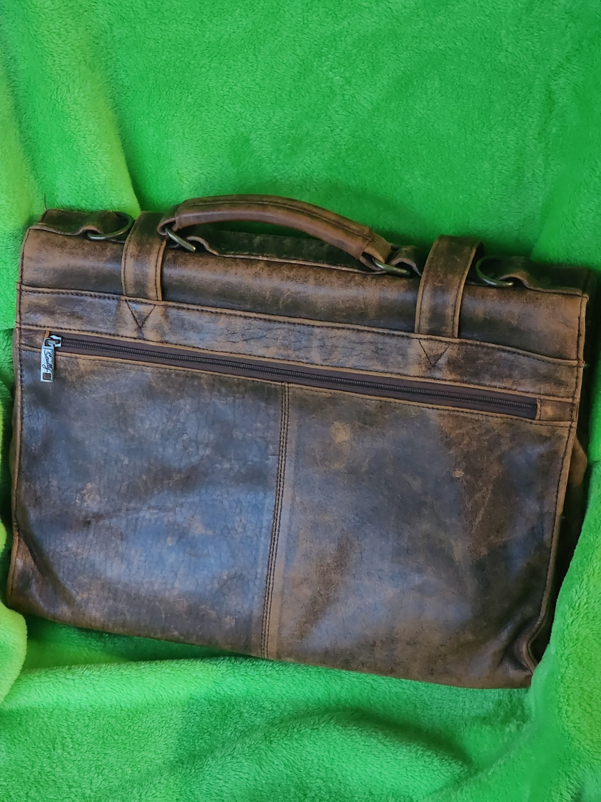 Scully Leather Briefcase Brown Antique Lambskin Scully 81st Aero Squadron Men’s