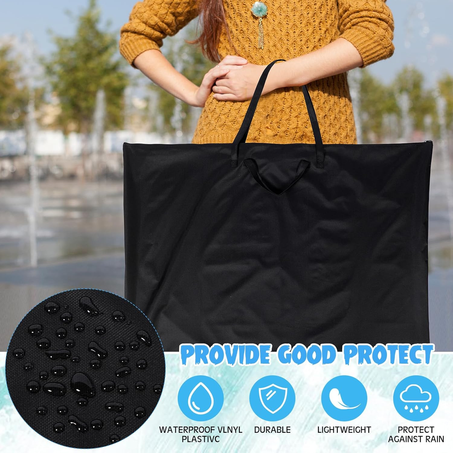 48 x 36 Inch Art Portfolio Bag Large Size Art Supply Bag with Nylon Shoulder Wat