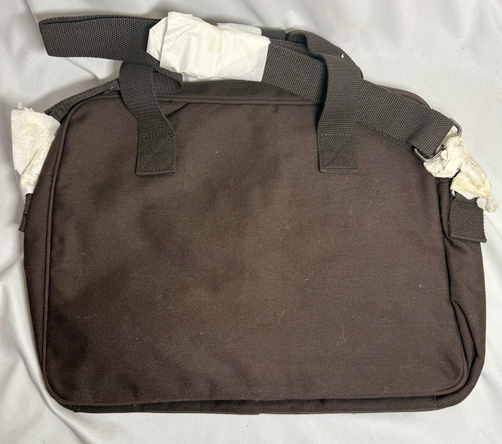 NEW w/ Tags – Calvin Klein Briefcase Laptop Work Bag Crossbody Canvas Black
