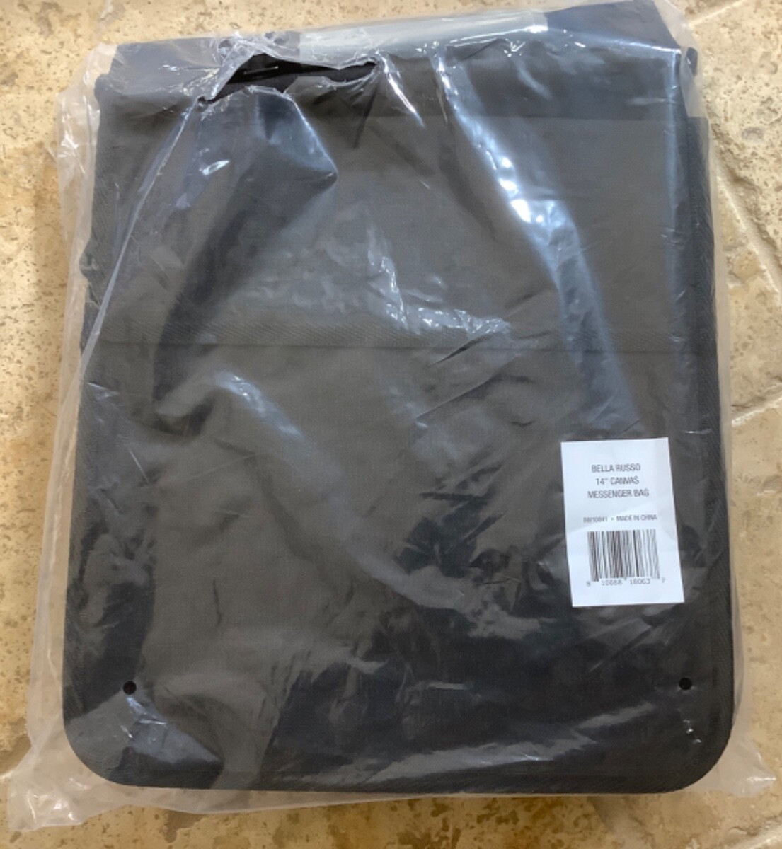 Bella Russo Messenger Travel Bag 14″ Black Canvas (New)