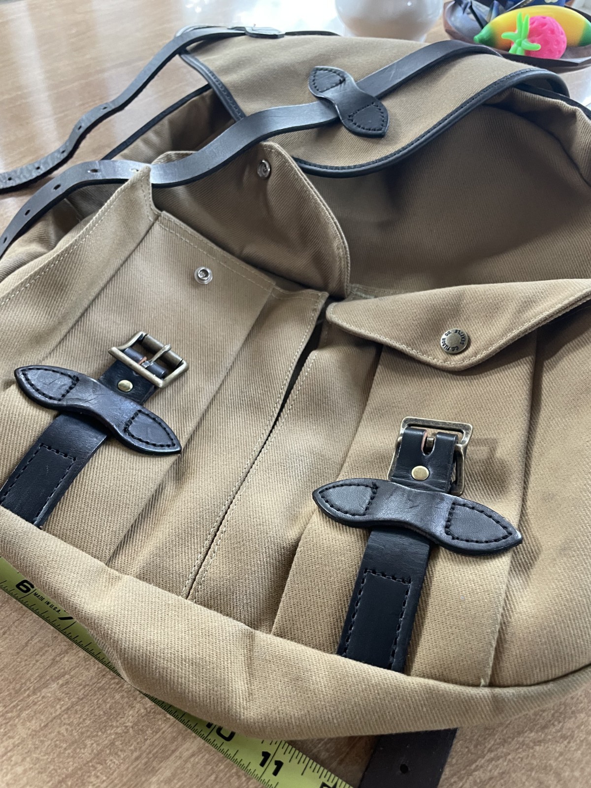 FILSON Rucksack (Backpack) – Authentic Classic Tan Cotton Twill & Bridle Leather