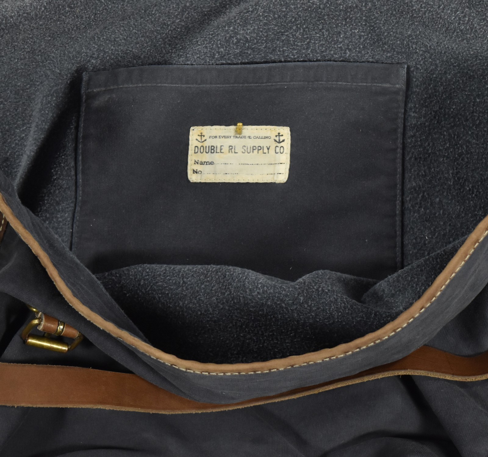 Ralph Lauren RRL Vintage Distressed Canvas Leather Nautical Messenger Bag New