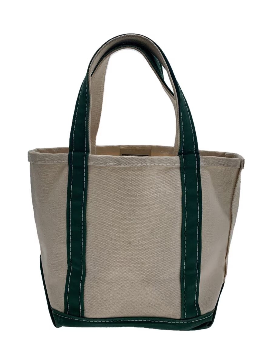 L.L.Bean Canvas Tote Bag Green Made in USA Depth 14cm Height 24cm Width 22cm