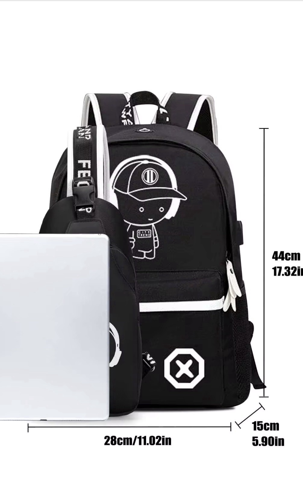 2pcs Minimalist Casual Business Backpack Set Shoulder Bag And Chest Bag New
