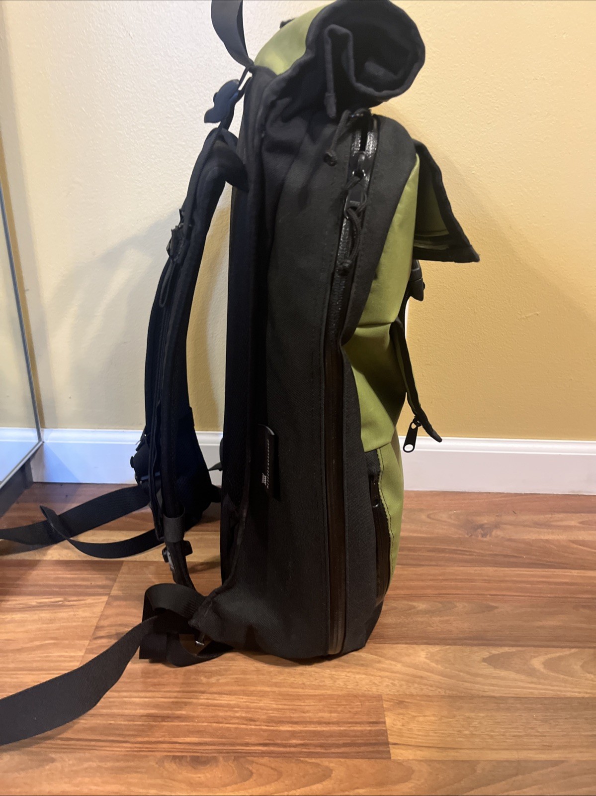 Mission Workshop Rambler Expandable Backback 29L to 65L Roll Top Green Made USA