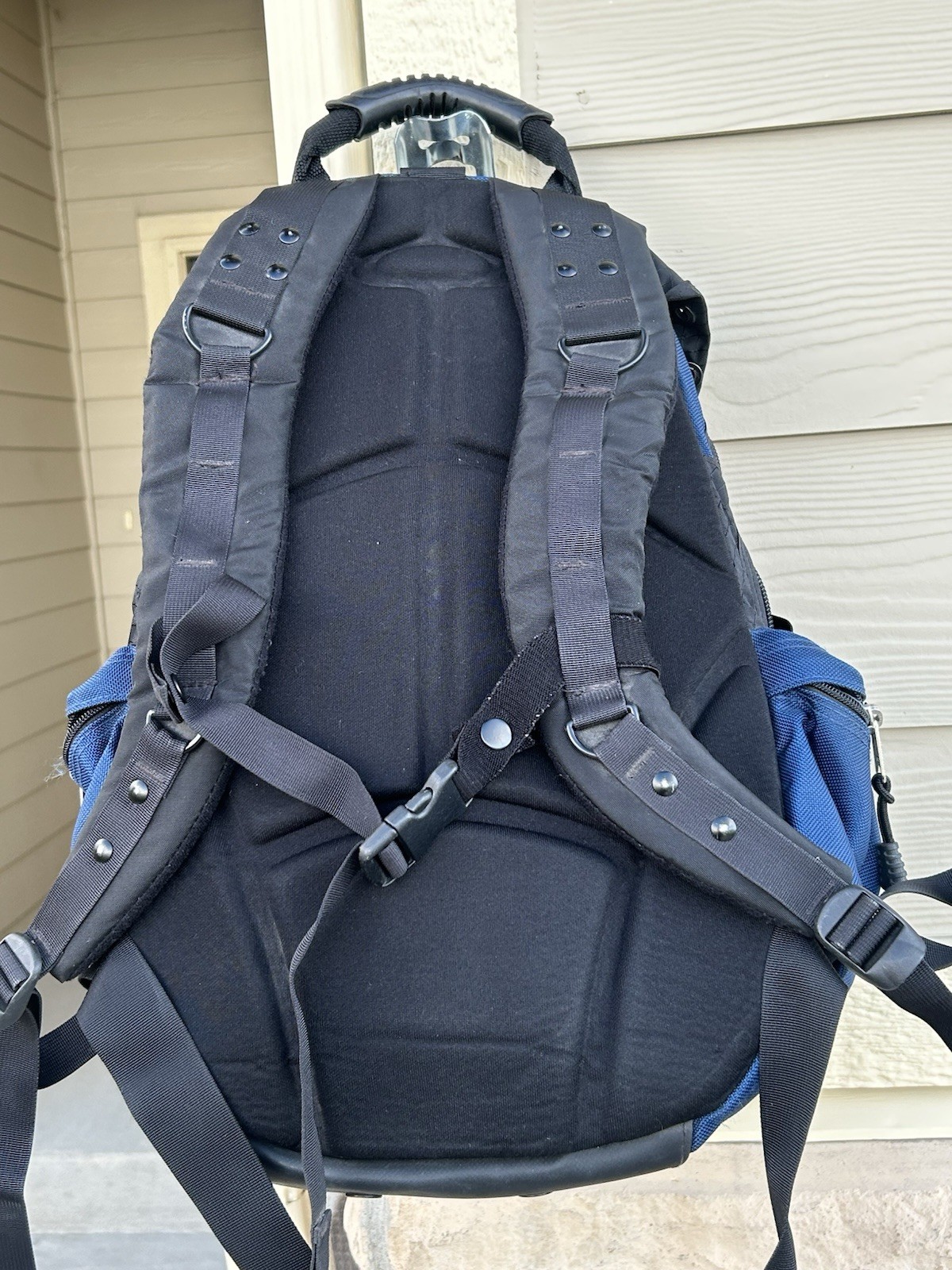 Vintage Y2K OAKLEY ICON Tactical Rucksack BACKPACK Blue + Black