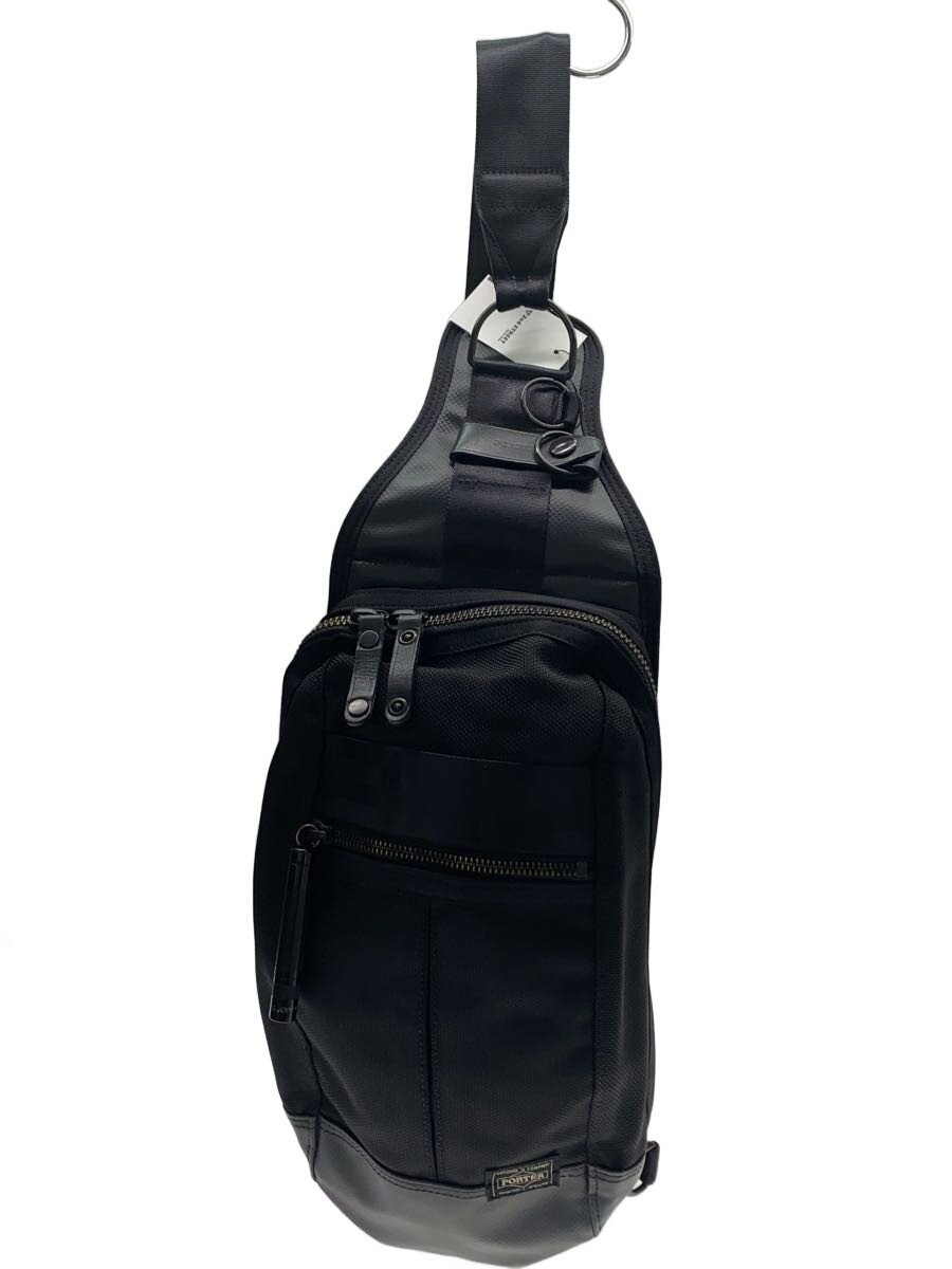 Authentic Porter Black Leather Shoulder Bag 14cm x 34cm x 4cm, Stylish Handy Bag