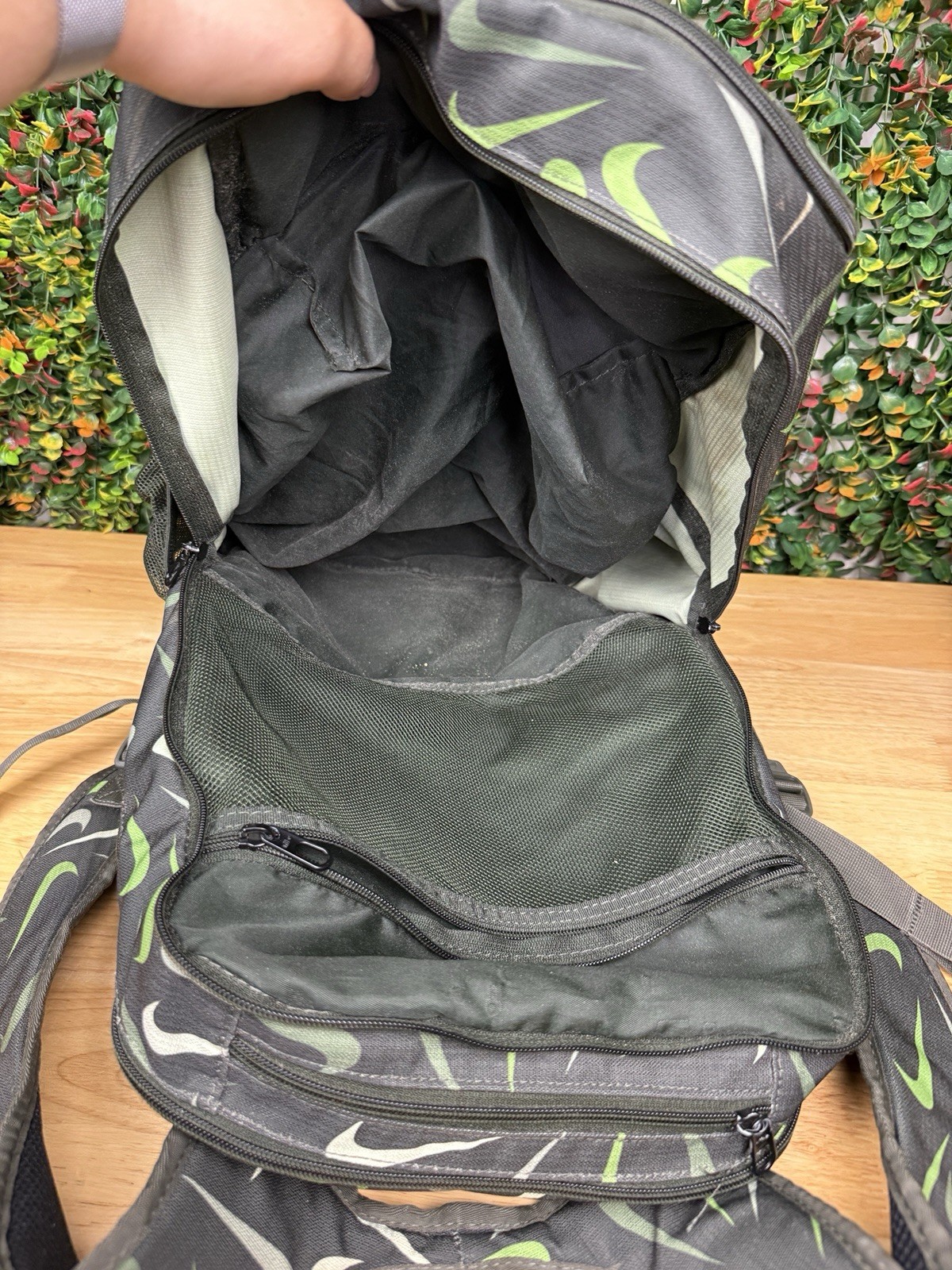 Nike Brasilia AOP All Over Print Training Backpack XLBlack Green Book Bag DM2367