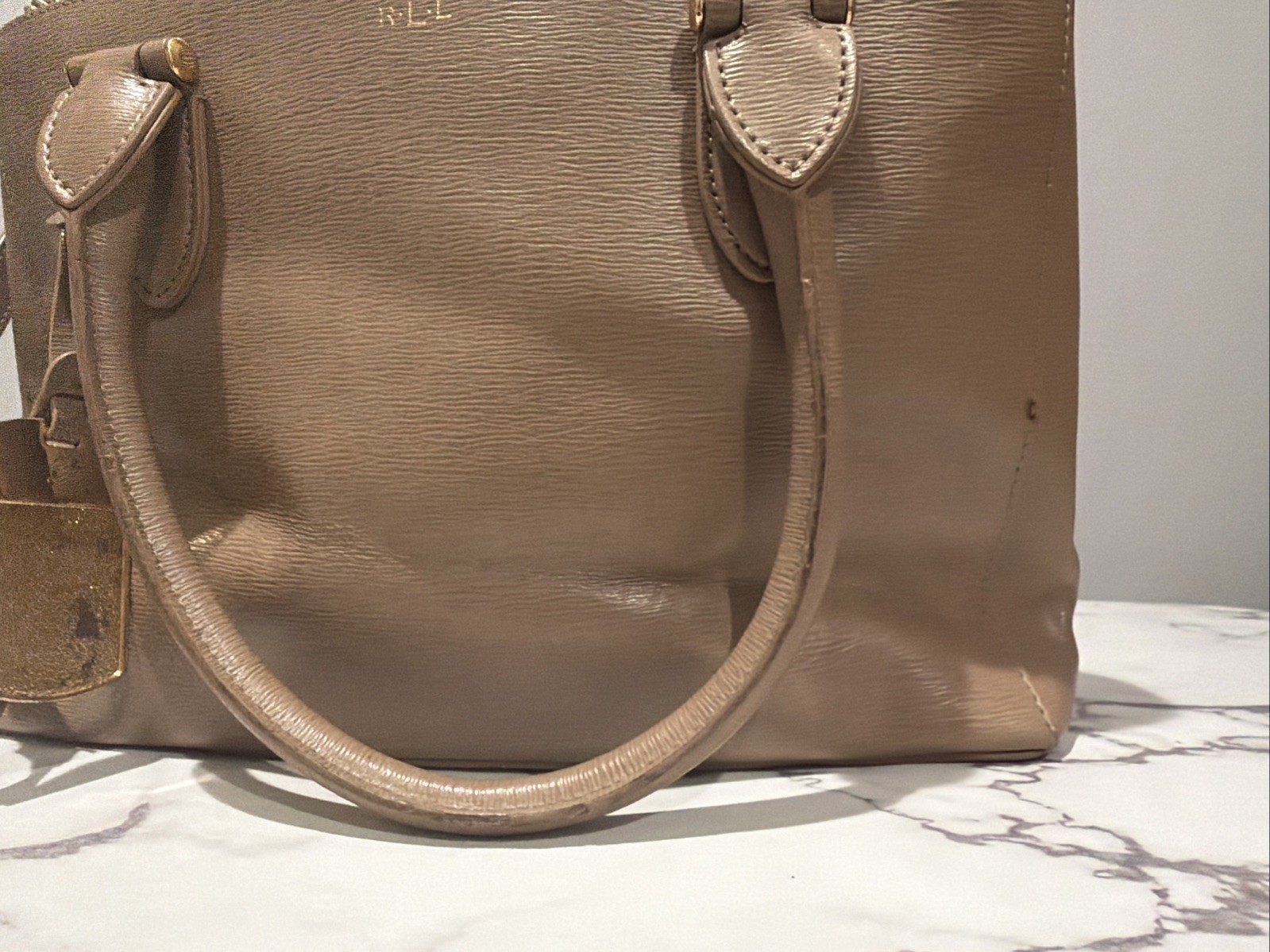 1987 RLL Ralph Lauren Leather Bag Crossbody 11 x 6 x 9 Vintage Pebble Satchel