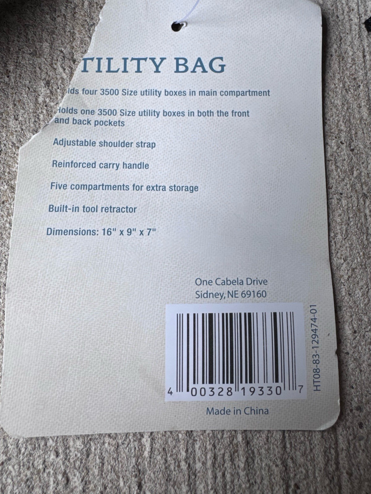 Cabelas Utility Bag Blue Fishing Pack Hiking Hunting Outdoors Travel