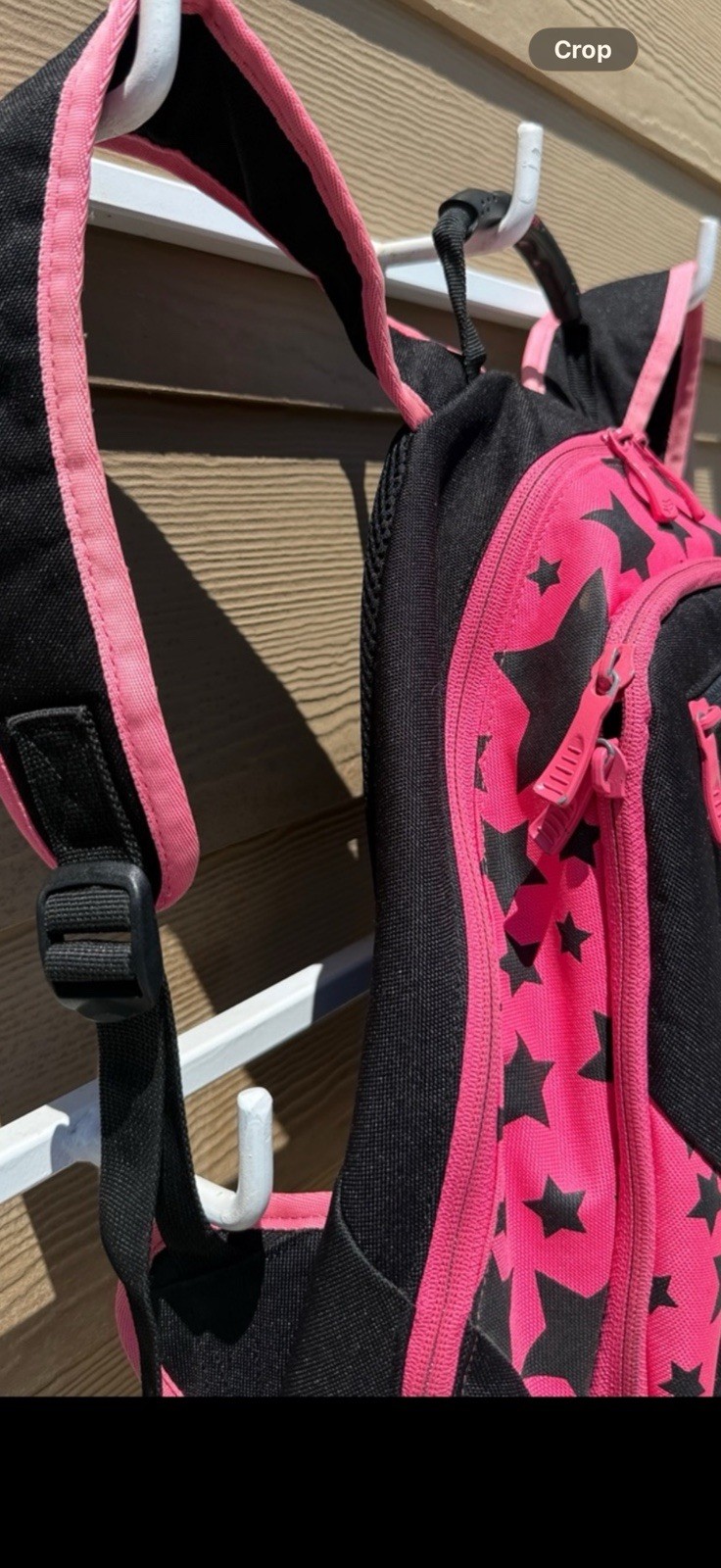 Fox Black & Pink Star Backpack Zip Unisex Padded Pockets Adjustable Straps