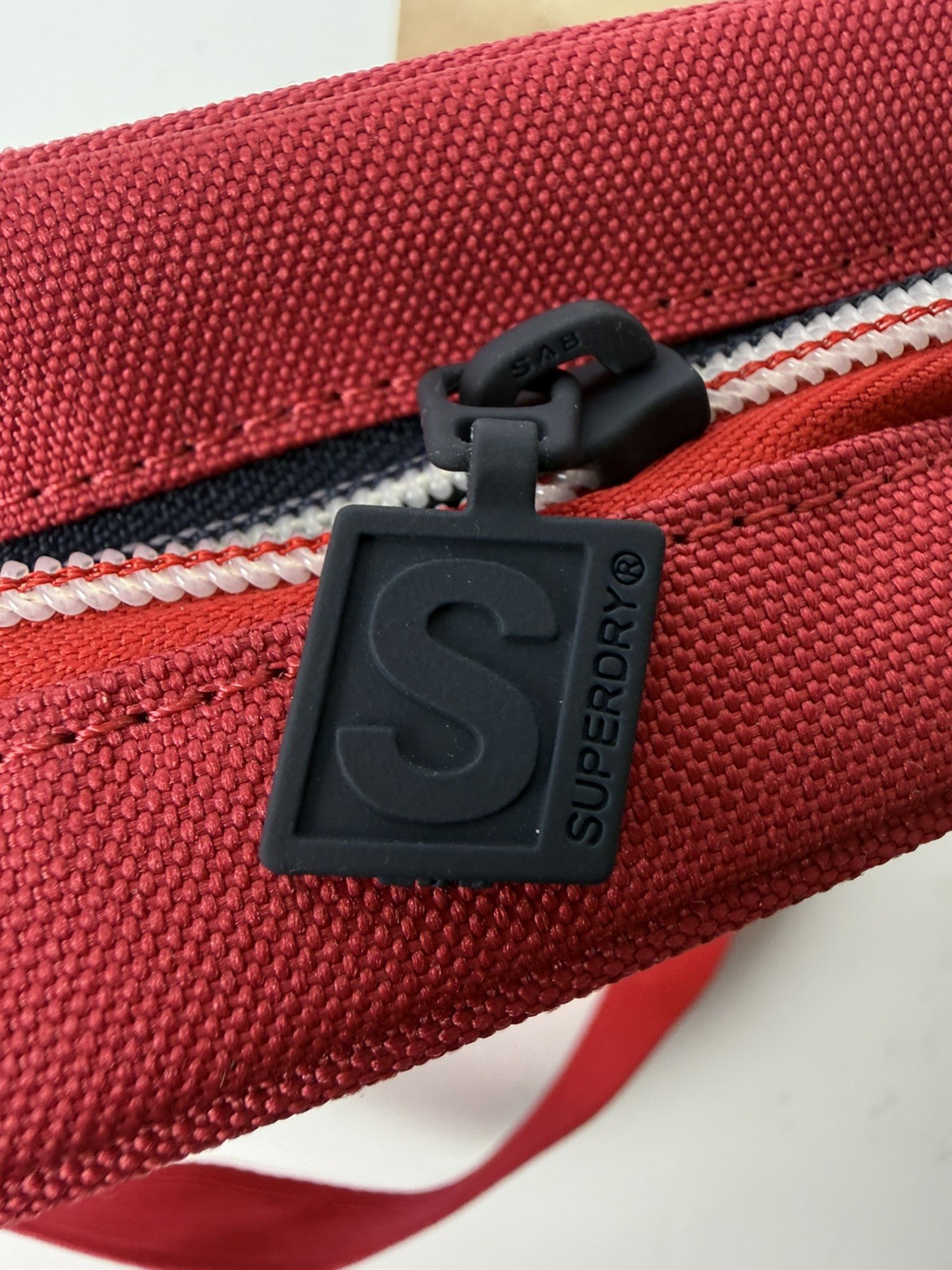 SuperDry Sportsyle Side Bag Red Crossbody Small Messenger Shoulder Strap Zip 9″