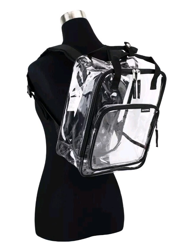 Eastsport Double Handle Stadium Approved Clear Backpack w/Adjustable Straps #NWT