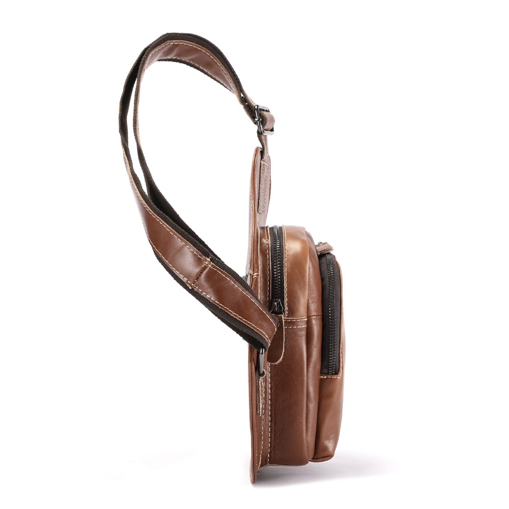Men’s Shoulder Bag Sling Backpack,100% Genuine Leather Chest bag Crossbody Bag G