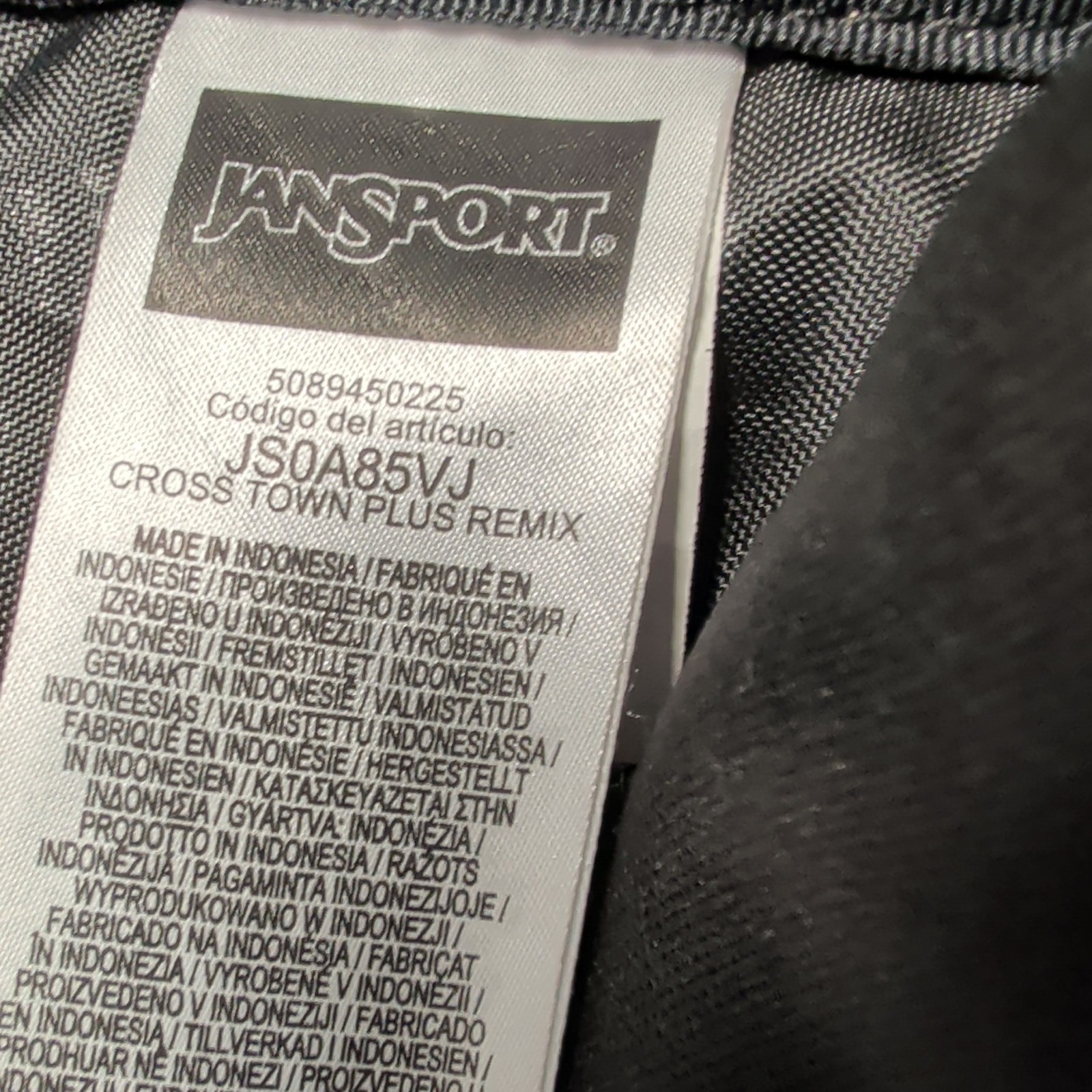 JanSport Cross Town Plus Remix Backpack Dark Blue Corduroy