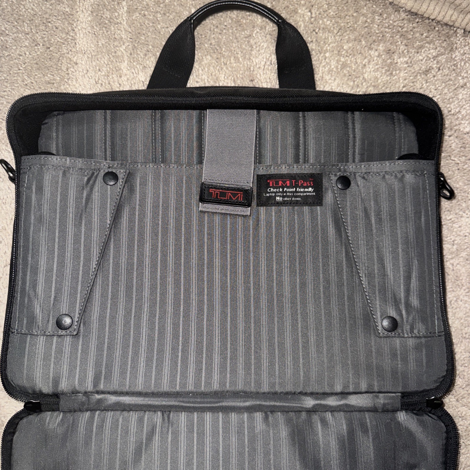 TUMI Alpha Expandable Organizer Briefcase Laptop Bag Black