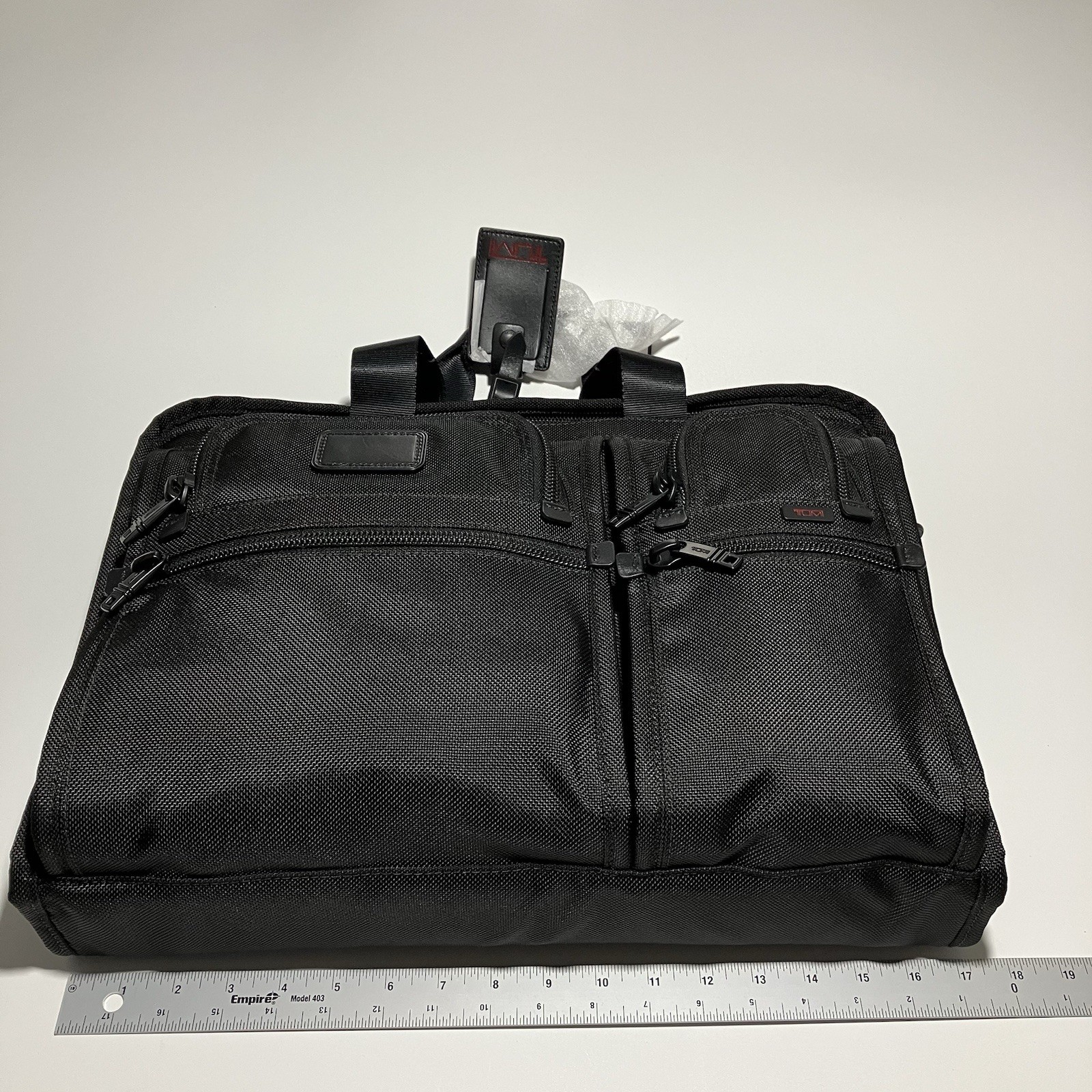 Tumi Compact Large Screen Laptop Brief Computer Bag Zippers Travel Hand Carry