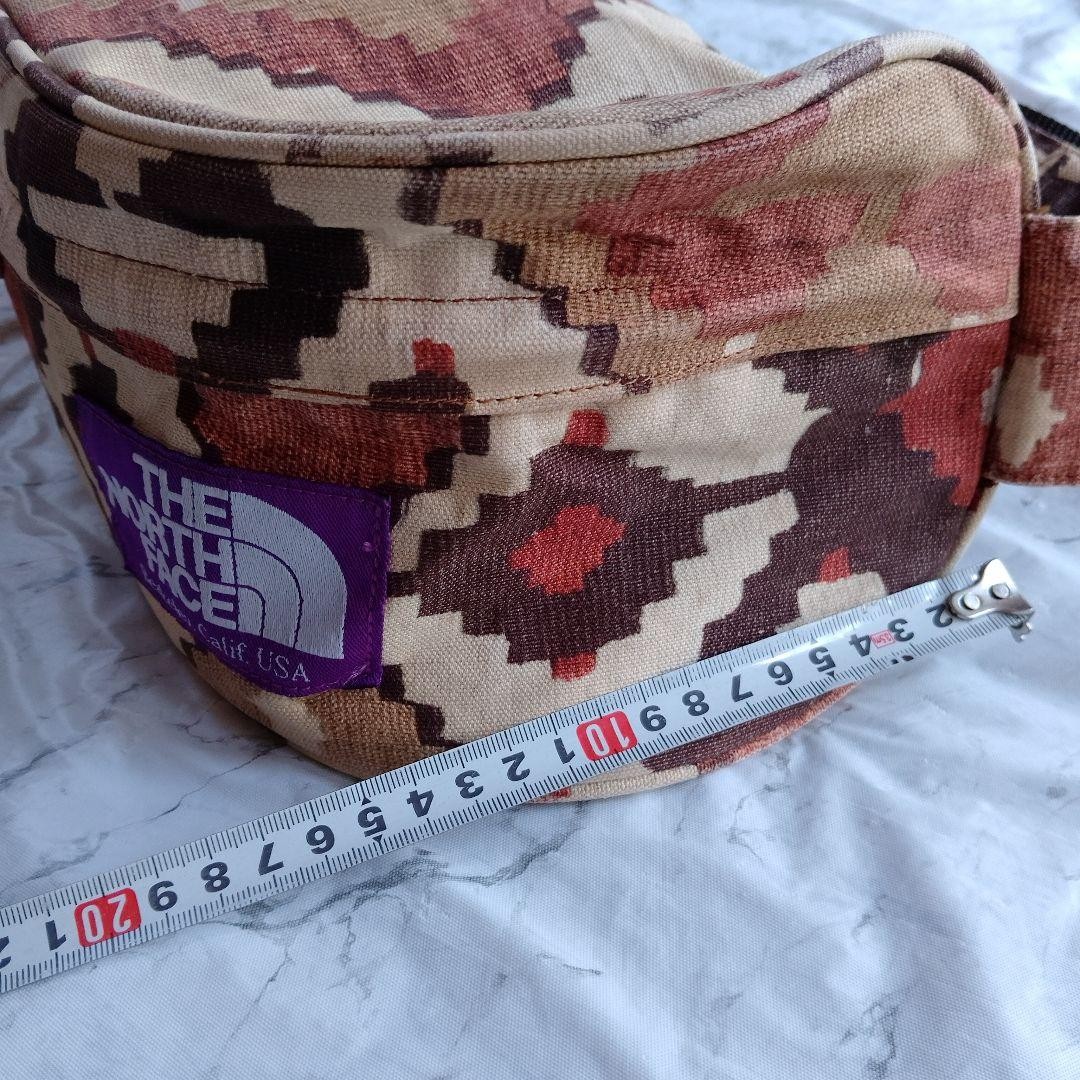 THE NORTH FACE PURPLE LABEL Waist Bag Ortega Pattern Cotton Linen Shoulder Used