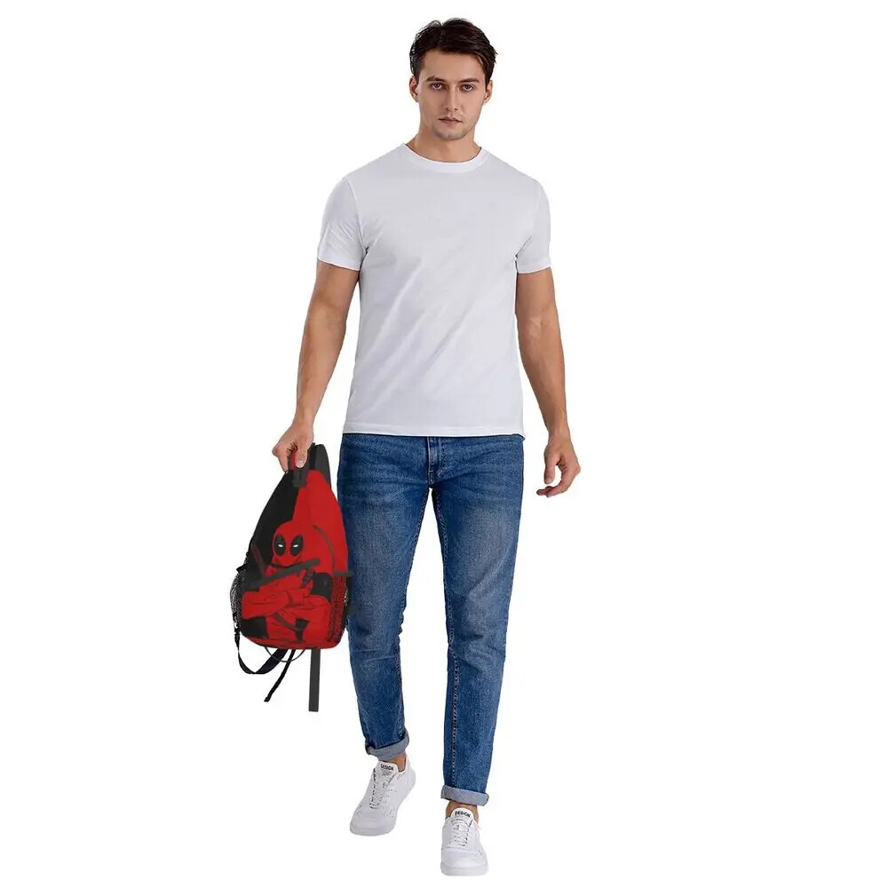 Casual Deadpool Sling Crossbody Backpack Men Shoulder Chest Bags for Traveling