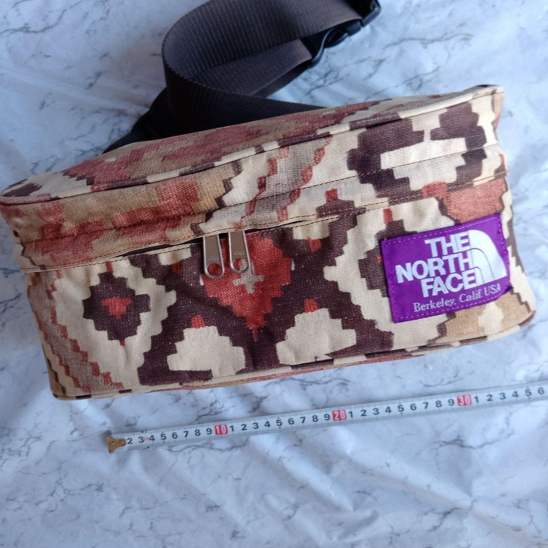 THE NORTH FACE PURPLE LABEL Waist Bag Ortega Pattern Cotton Linen Shoulder Used