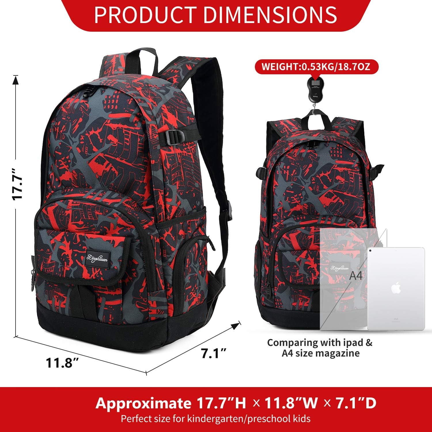 School Backpack Travel Bag for Men & Women Lightweight College Back Pack with La