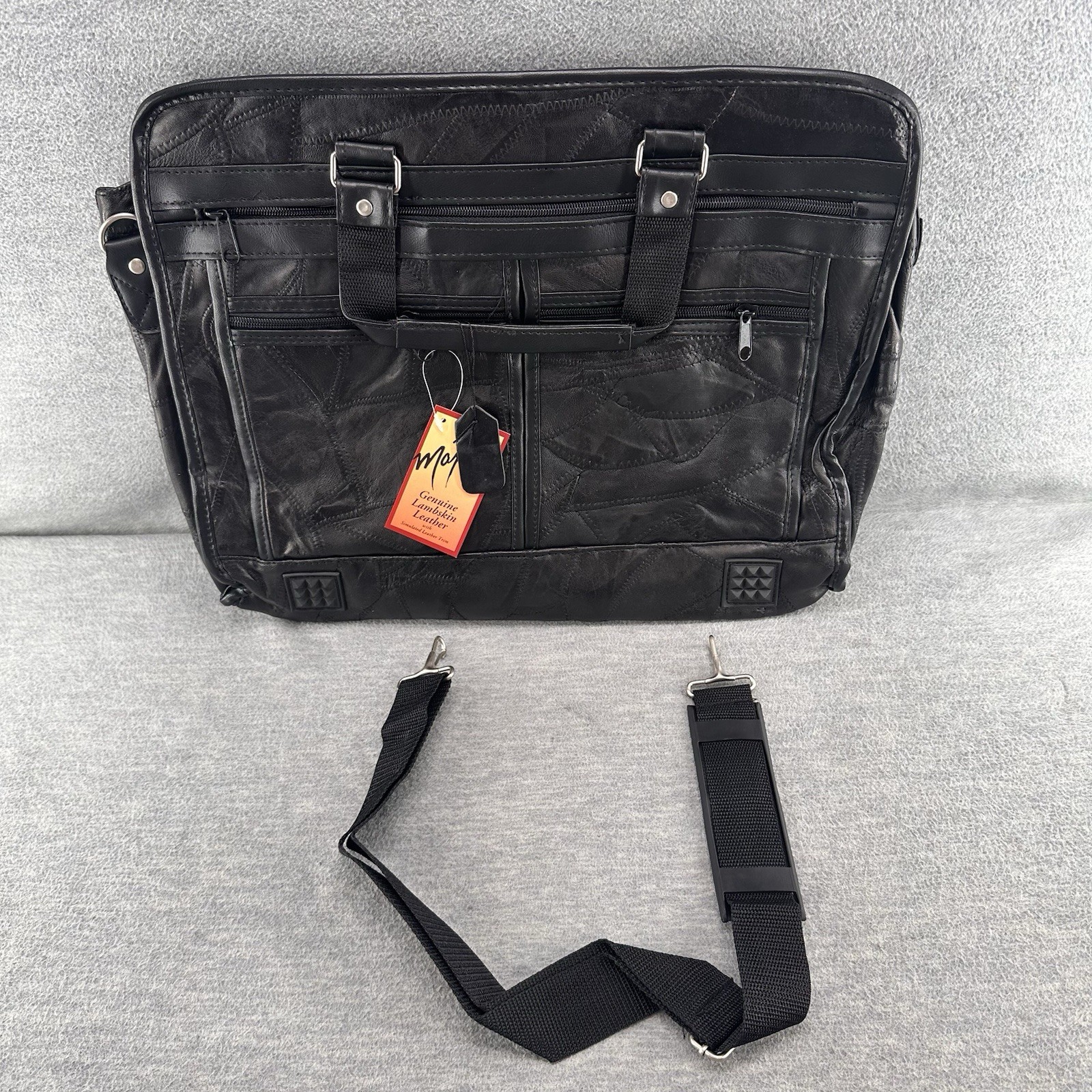 MAXAM – Genuine Lambskin Leather Briefcase 16″ PU2