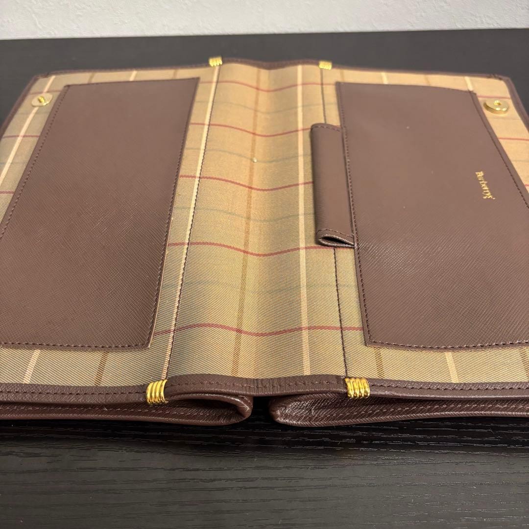 Authentic Burberry Clutch Bag Wallet Checkered Polyester Cotton 12cm x 20cm Exce