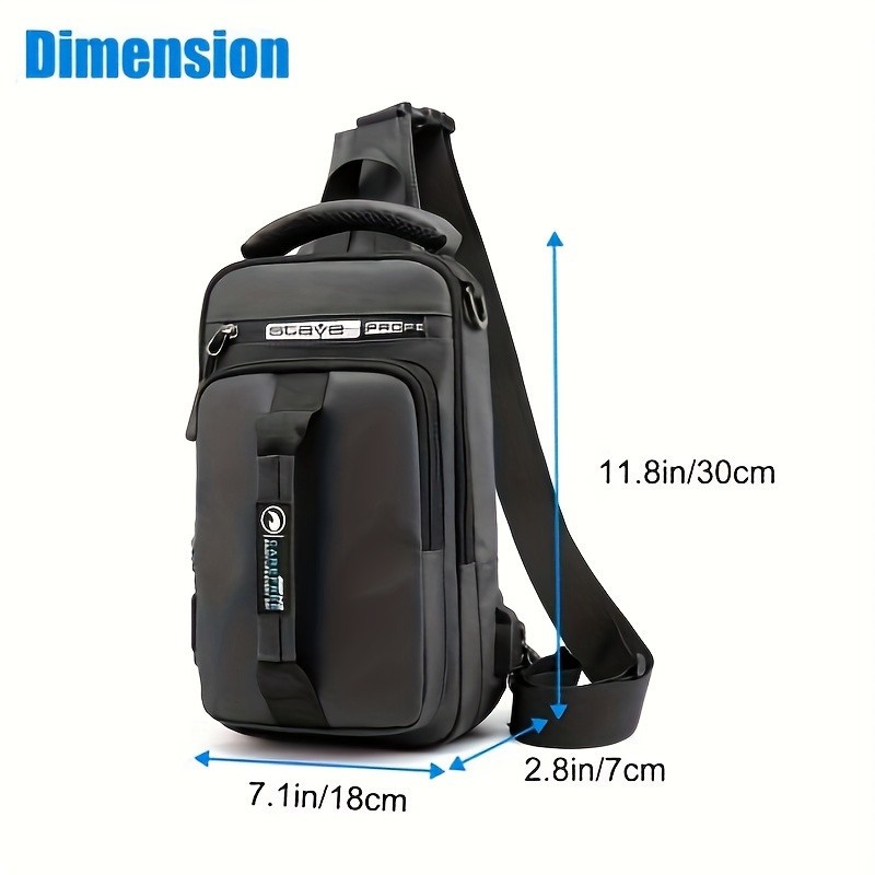 USB port anti-theft chest shoulder messenger backpack men’s sling crossbody bag